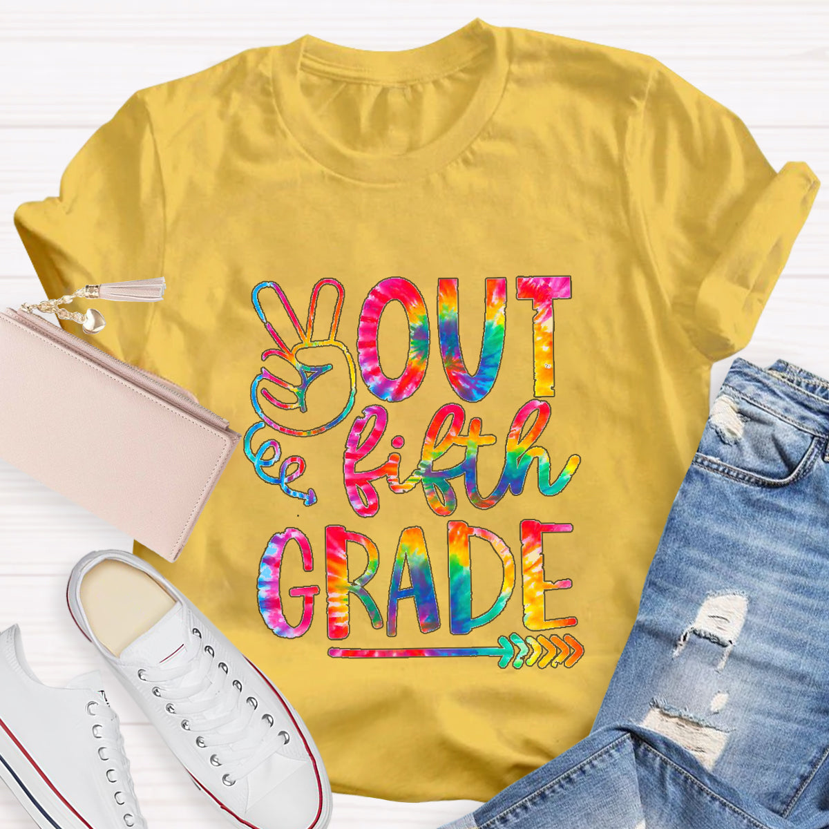 Personalized Grade Out Fifth Grade Teacher T-Shirt