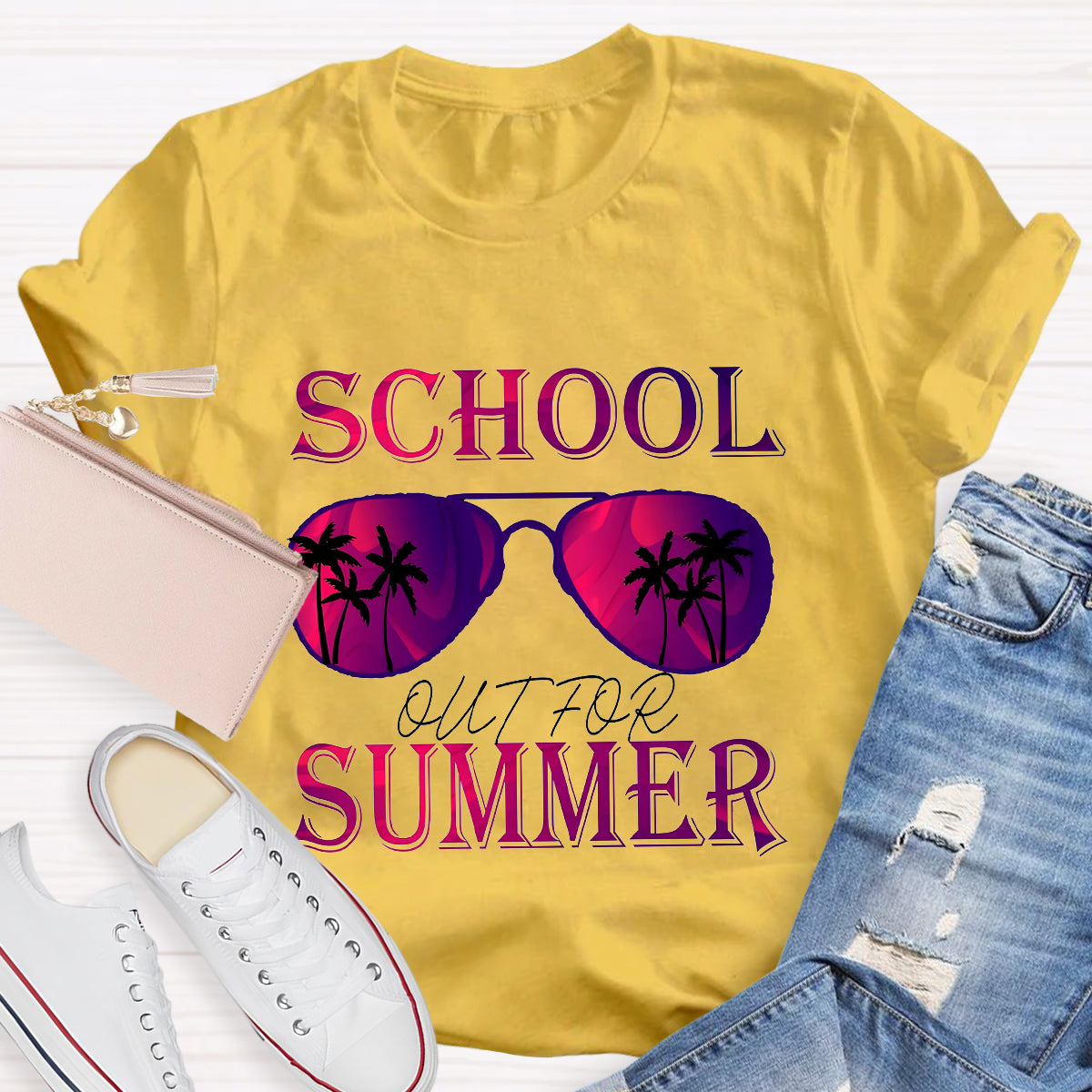 Summer Beach School Out For Summer Teacher T-Shirt