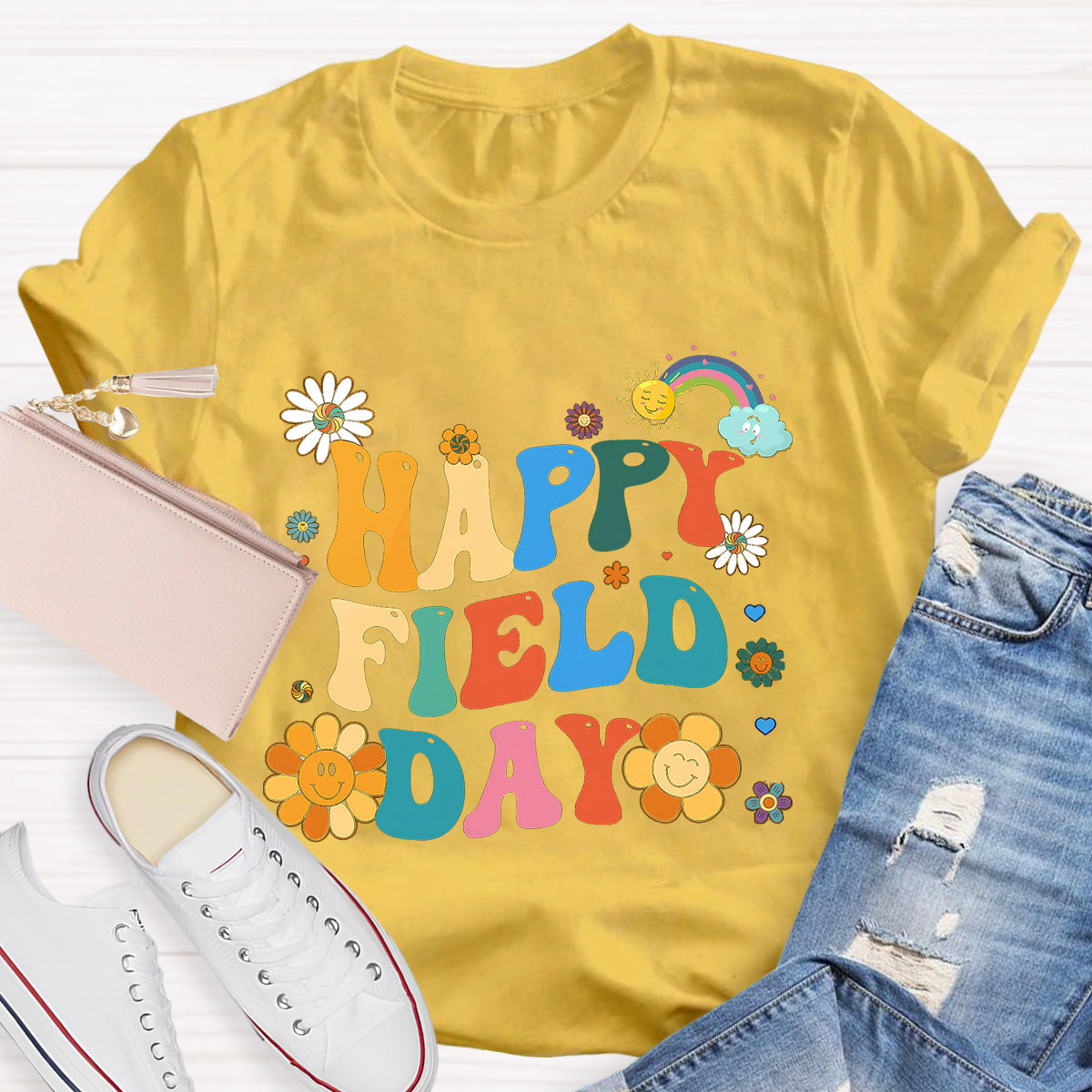 Happy Field Day Flower Teacher T-Shirt