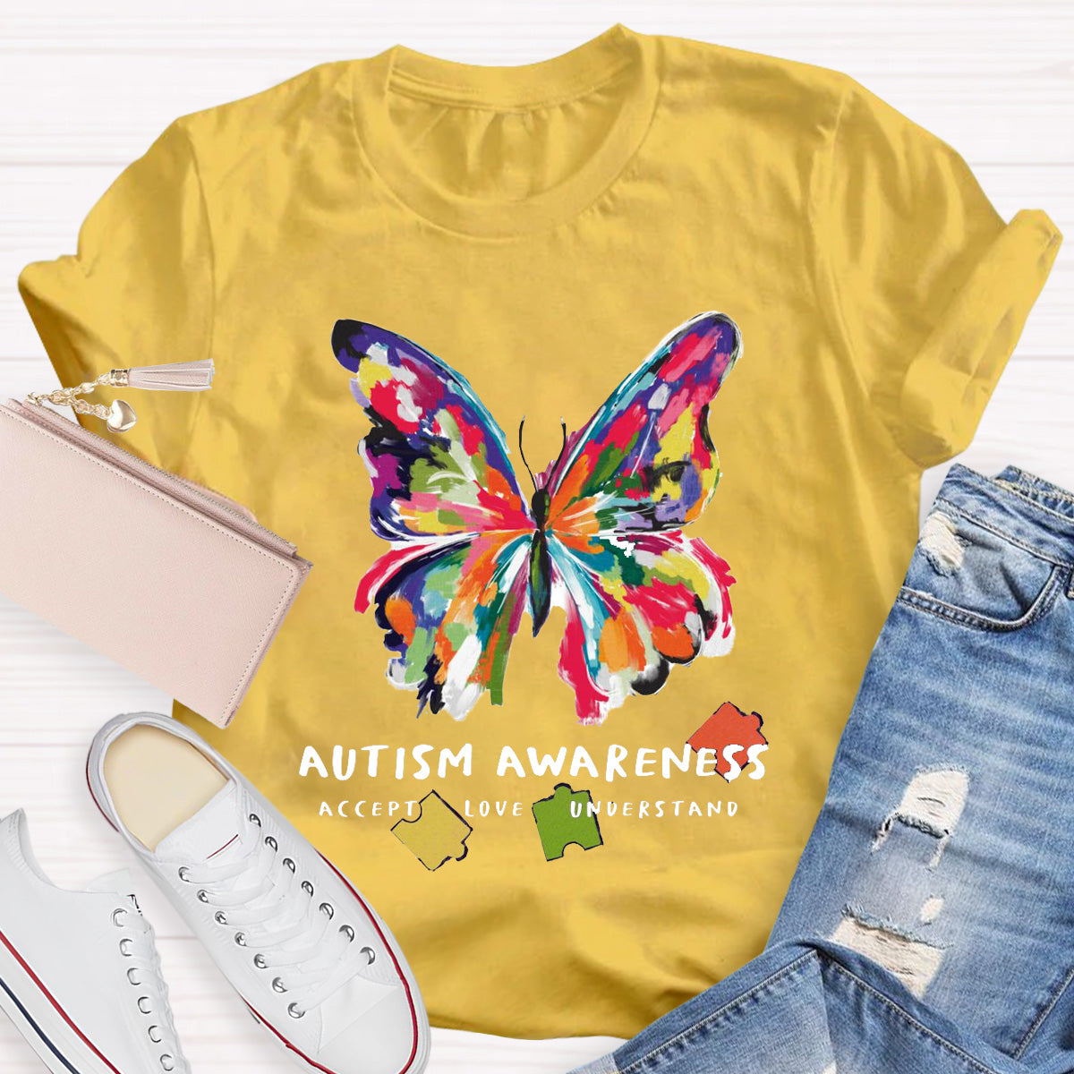 Autism Awareness Accept Understand Love Teacher T-Shirt