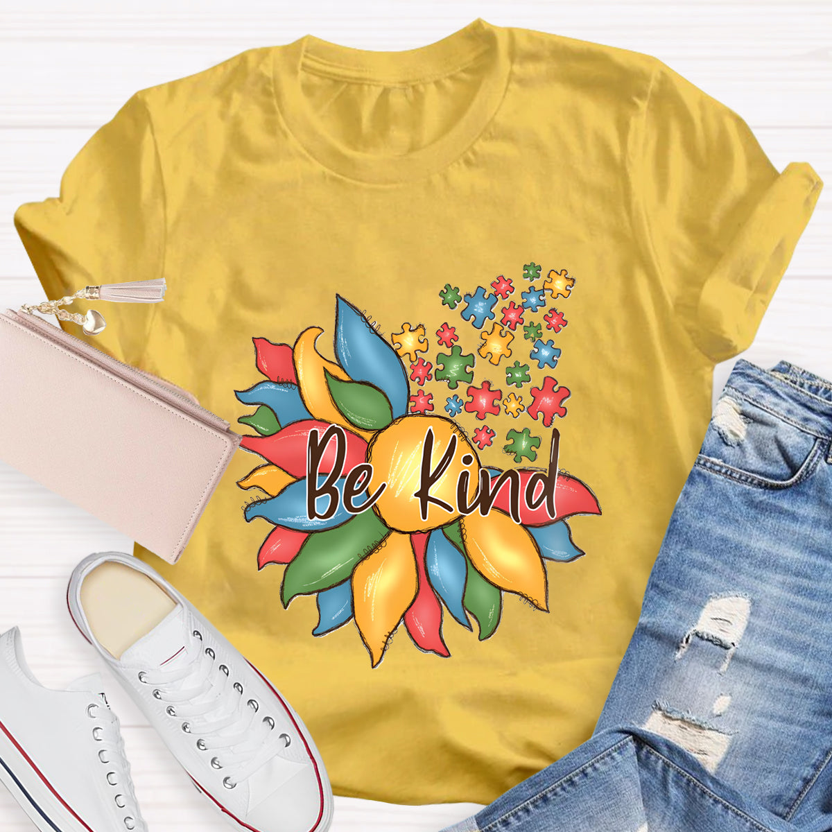 Be Kind Autism Floral T-Shirt