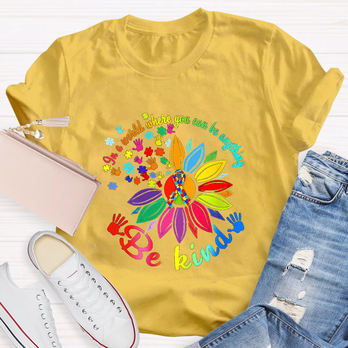 Be Kind Infinite symbol Sunflower Teacher T-Shirt