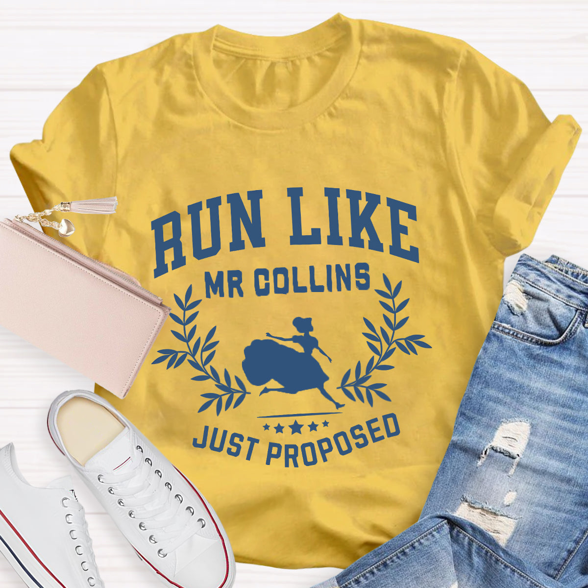 Run Like Mr Collins Just Proposed Teacher T-Shirt