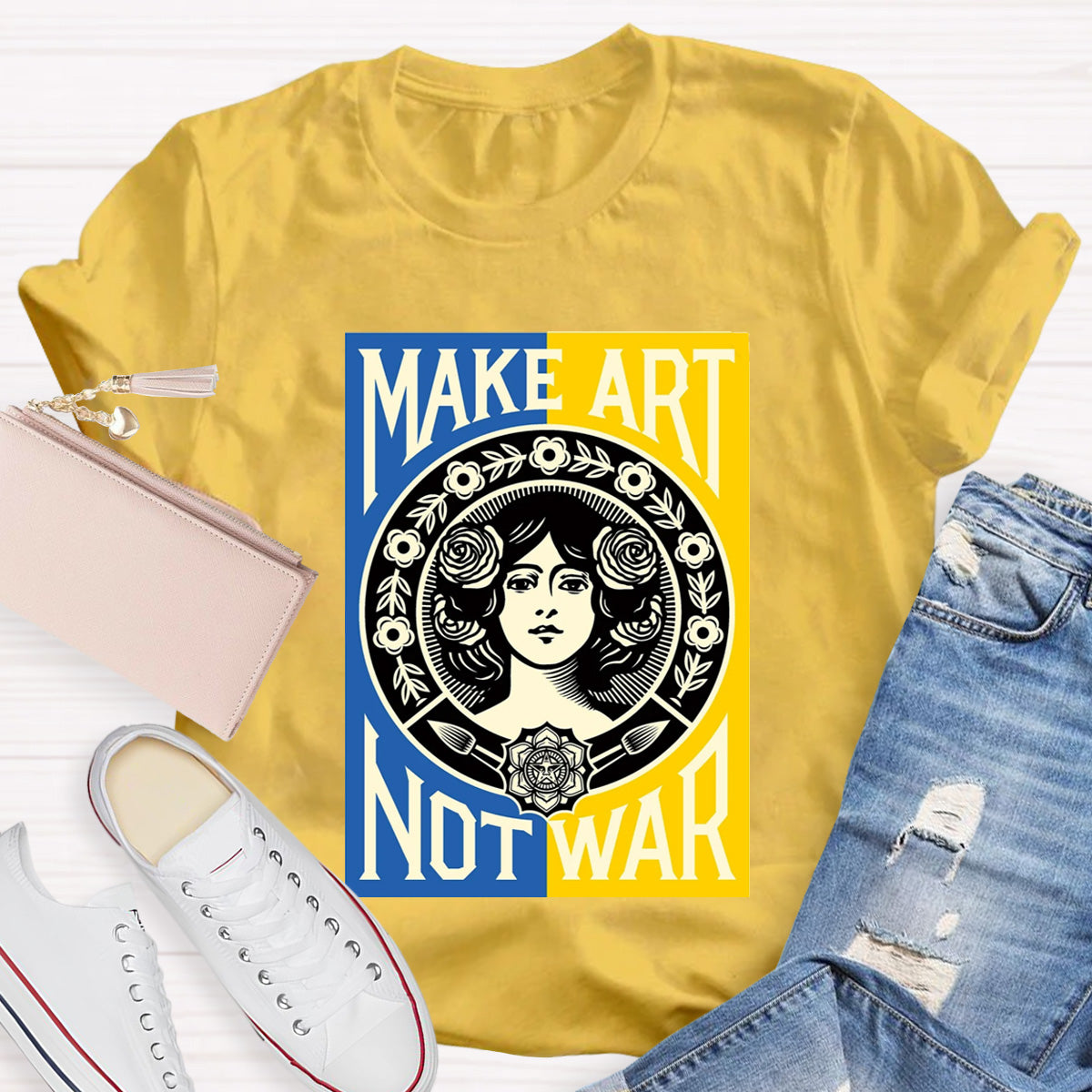Make Art Not War Teacher T-Shirt