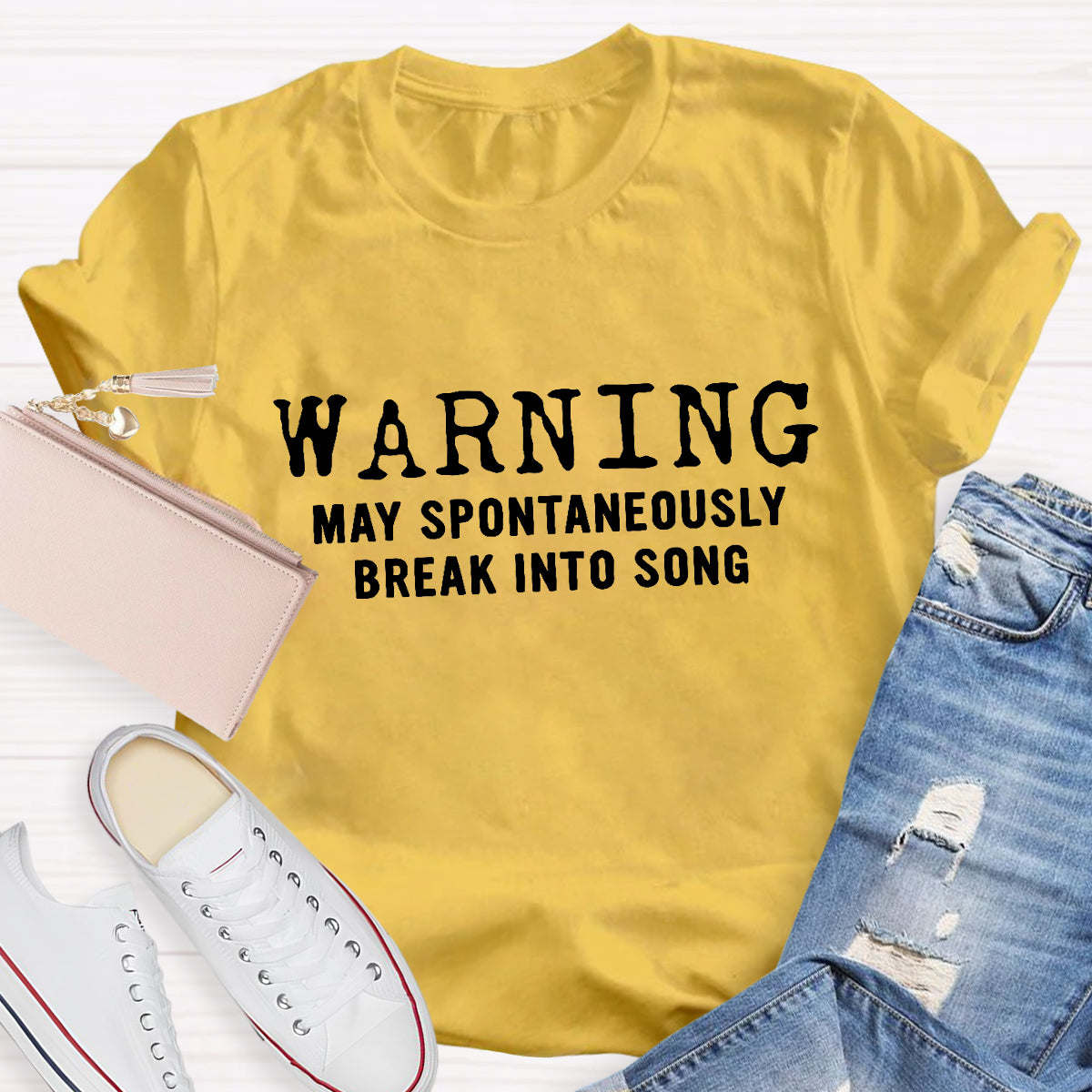 Warning May Spontaneously Break Into Song Teacher T-Shirt