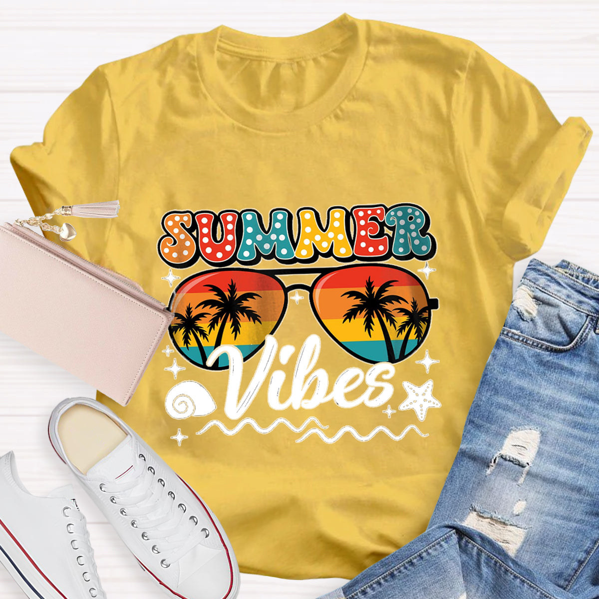 Summer Vibes Teacher T-Shirt