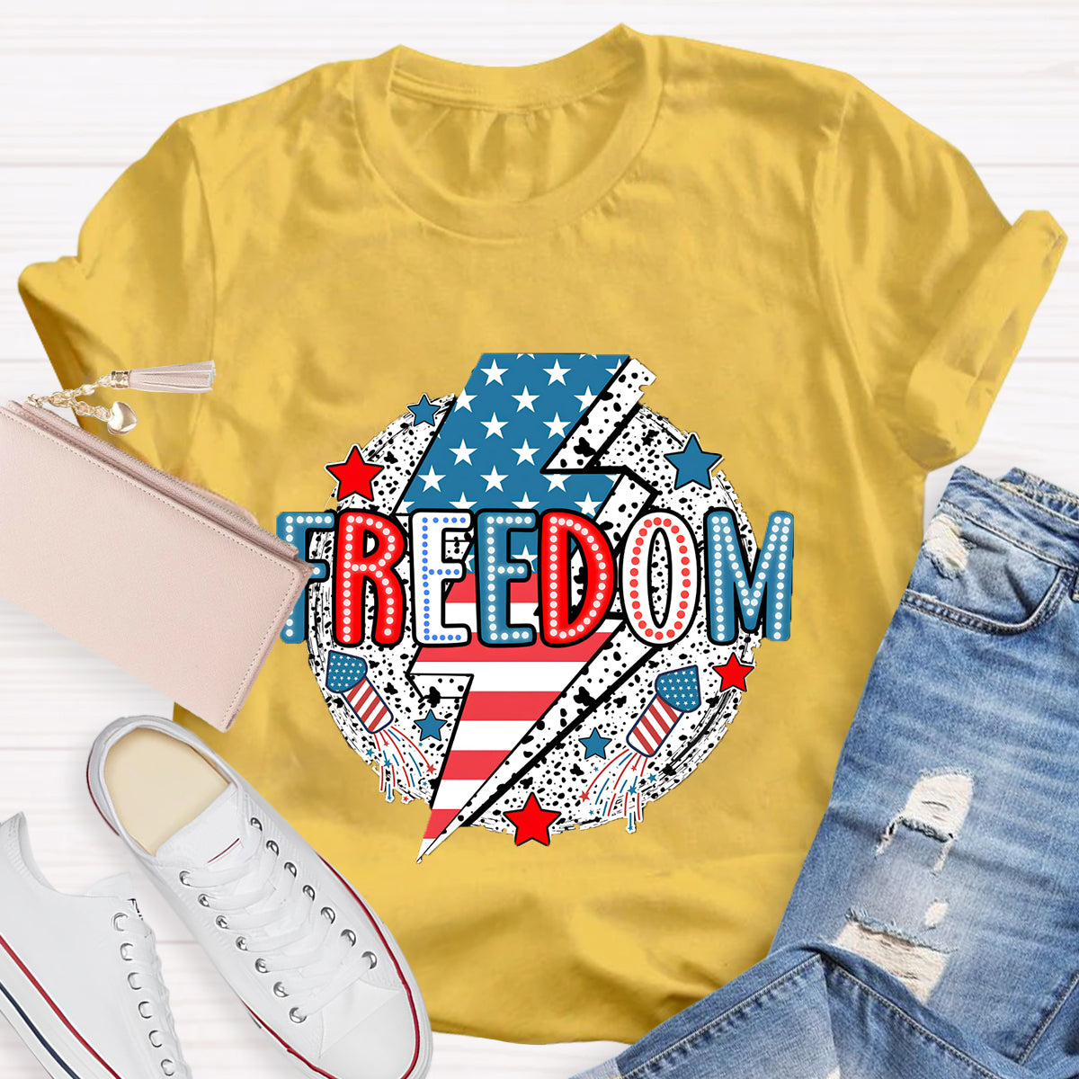 Feel The Freedom In 7.4 Teacher T-Shirt