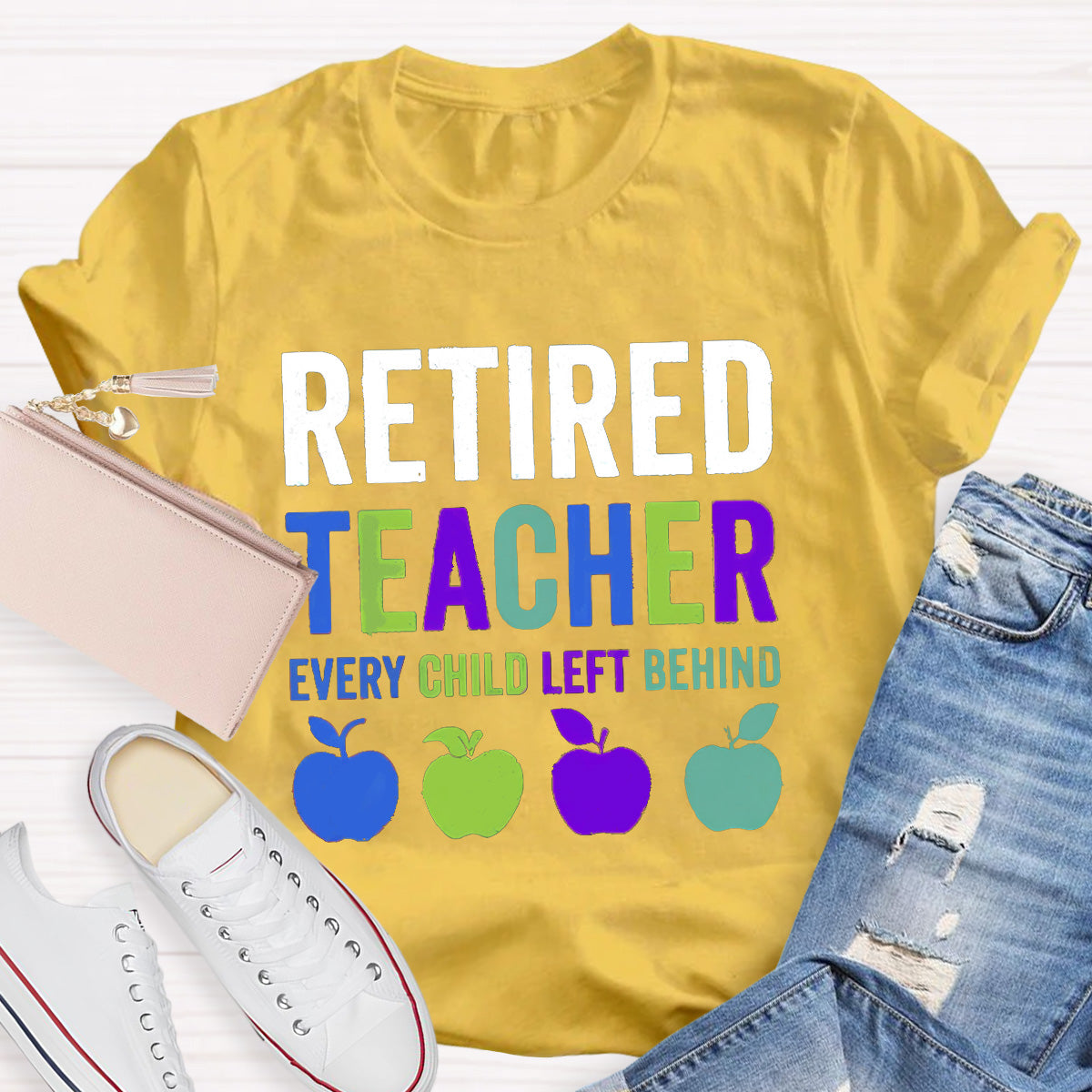 Retired Teacher Apple Teacher T-Shirt