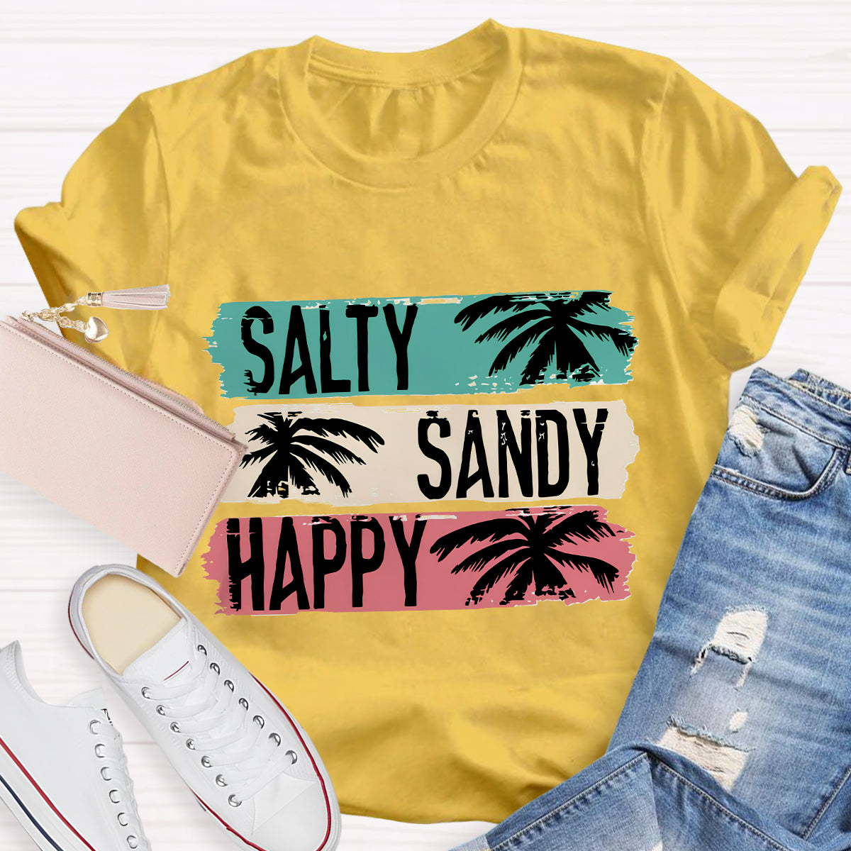 Salty Sandy Happy Teacher T-Shirt
