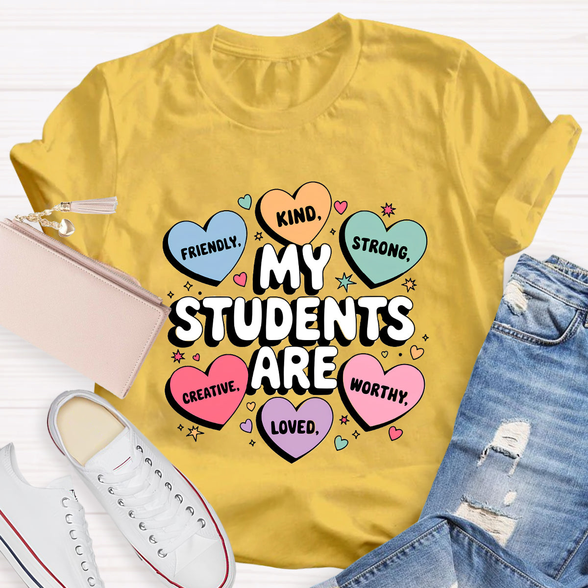 My Students Are Friendly Loved Brave Teacher T-Shirt