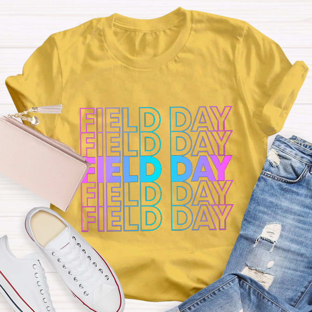 Field Day Blue Teacher T-Shirt