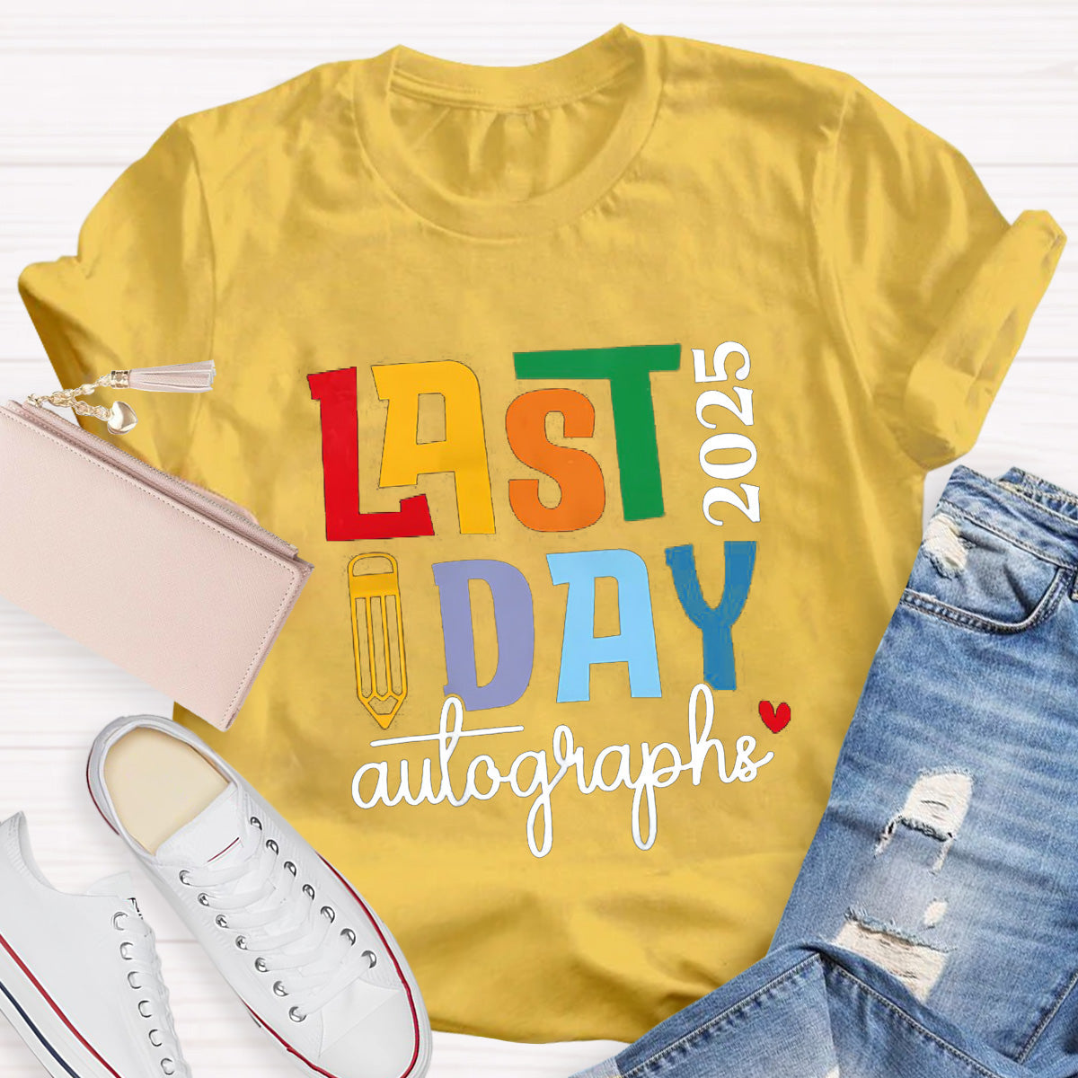 Personalized Year Last Day Pencil  Teacher T-Shirt