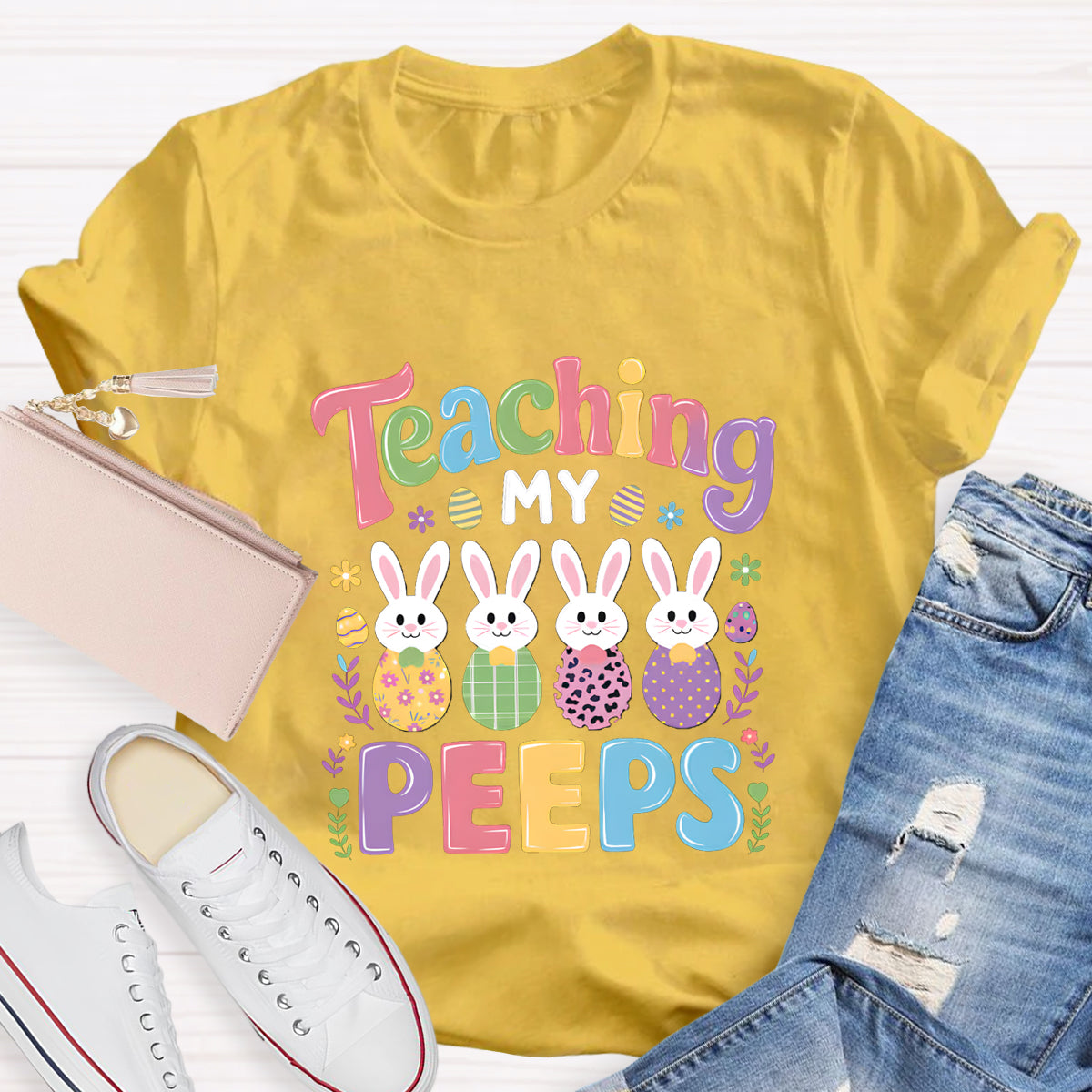 Teaching My Peeps Teacher T-Shirt