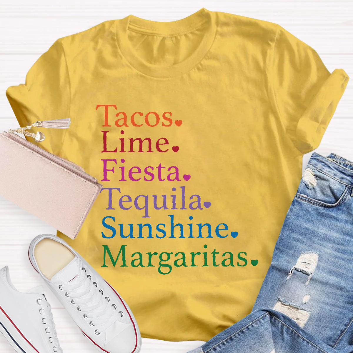 Tacos Lime Fiesta Tequila Margaritas Spanish Teacher T-Shirt