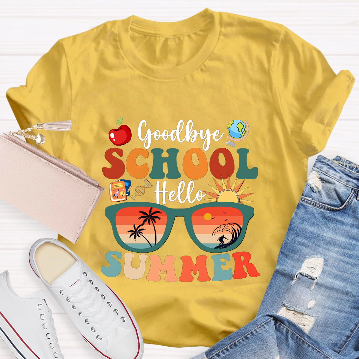 Goodbye School Hello Summer Teacher T-Shirt