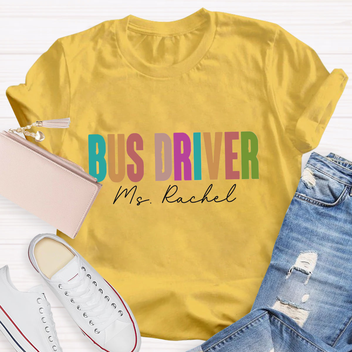 Personalized School Bus Driver Name T-Shirt
