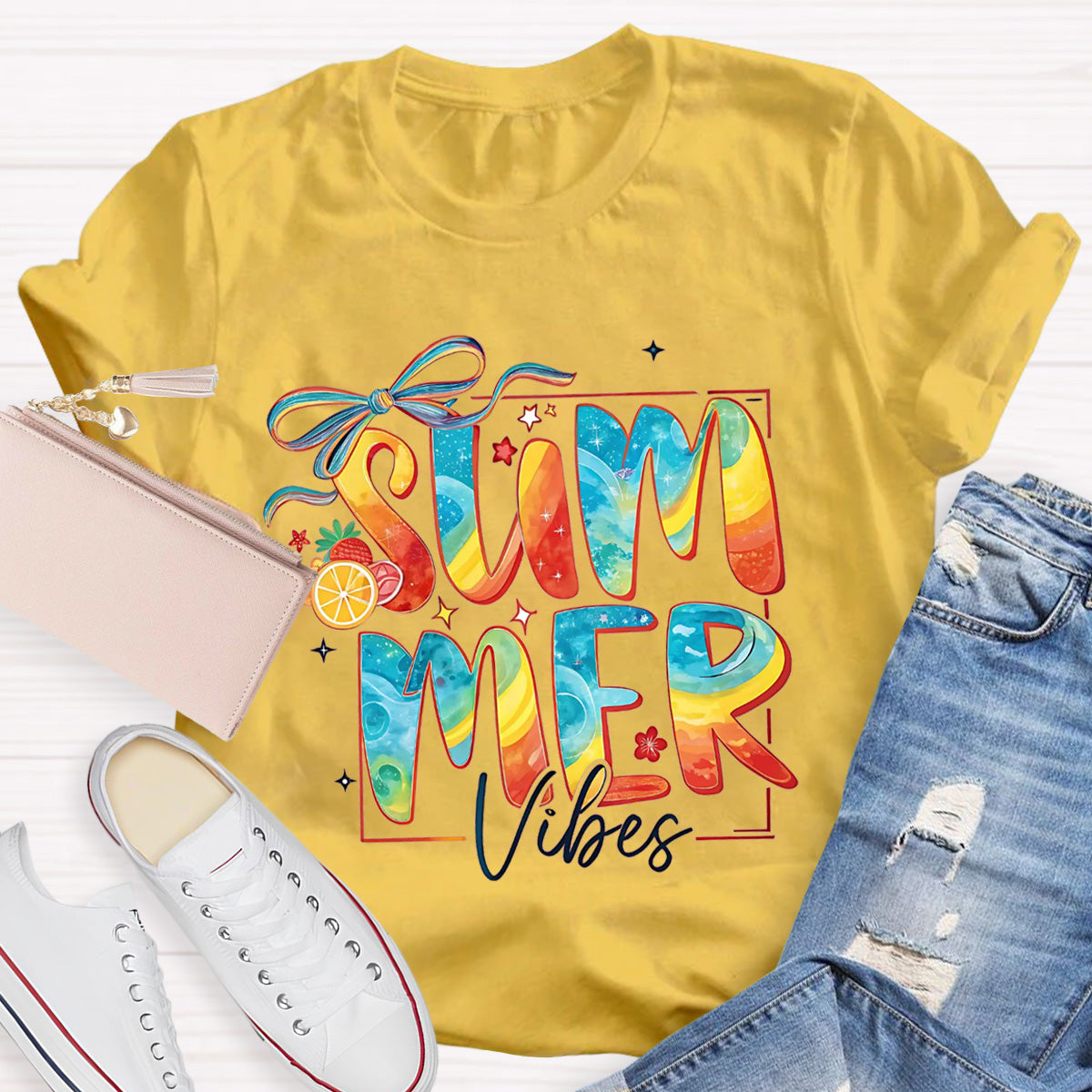 Summer Vibes Sunny Beach Teacher T-Shirt