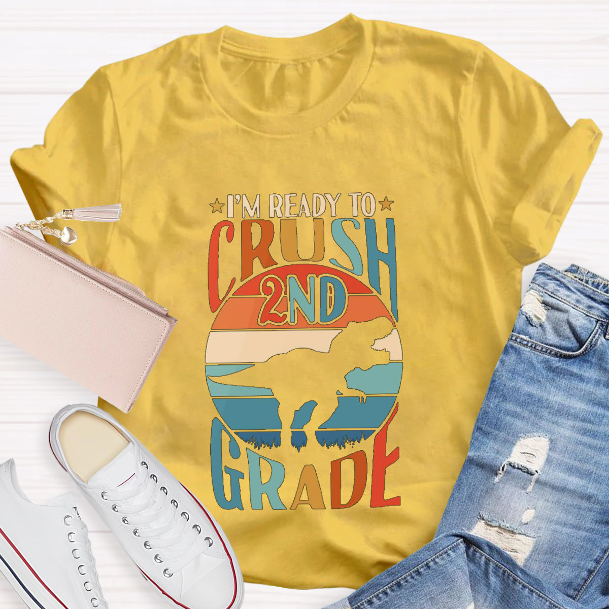 Personalized Grade I‘M Ready To Crush 2nd Grade Teacher T-Shirt