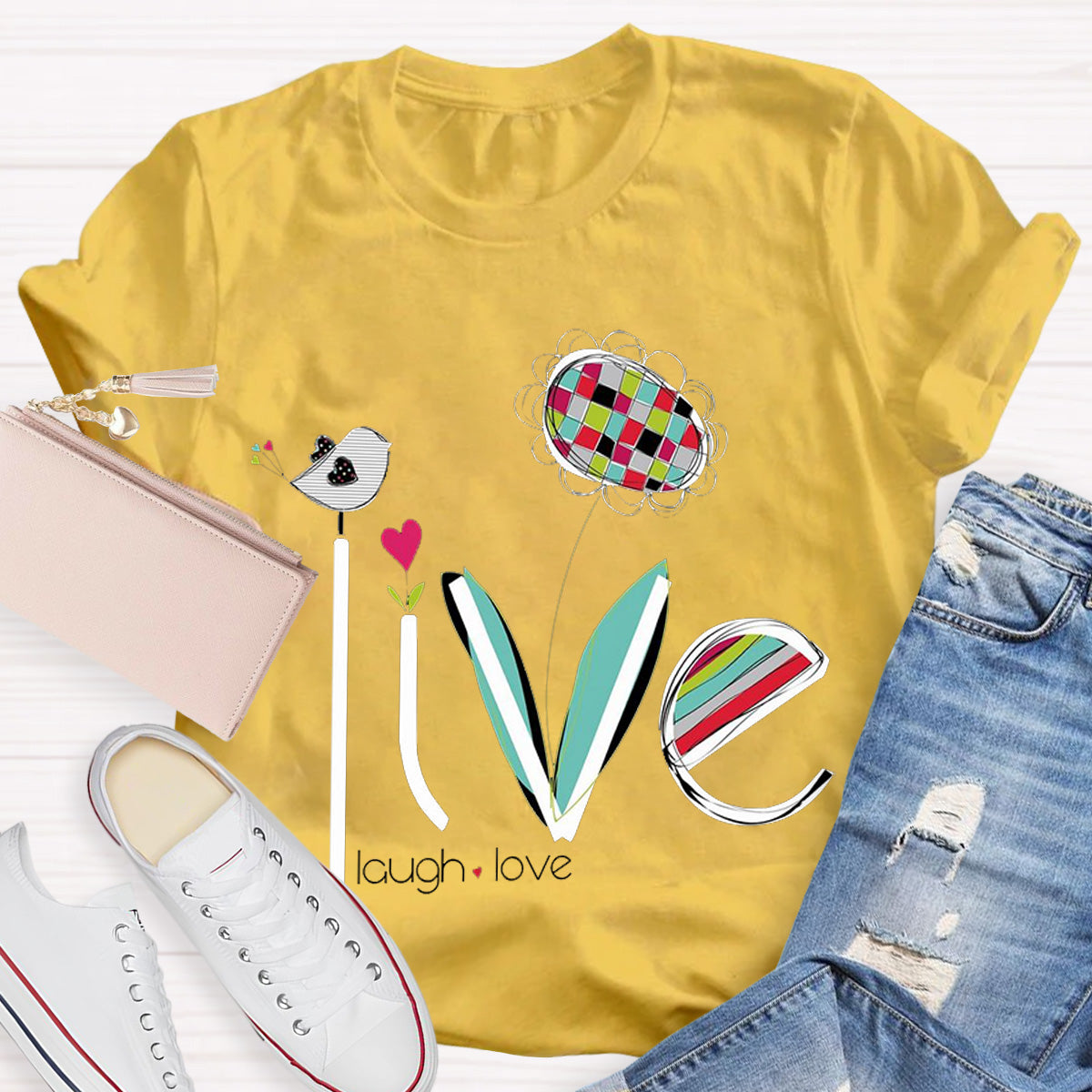 Live Laugh And Love Teacher T-Shirt