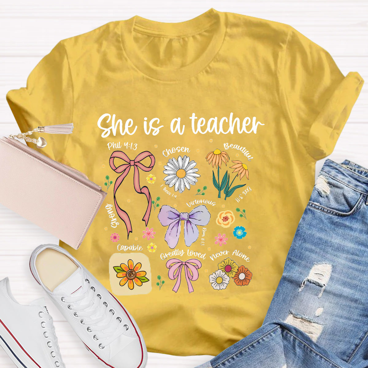 She Is A Teacher Beautiful Chosen Teacher T-Shirt