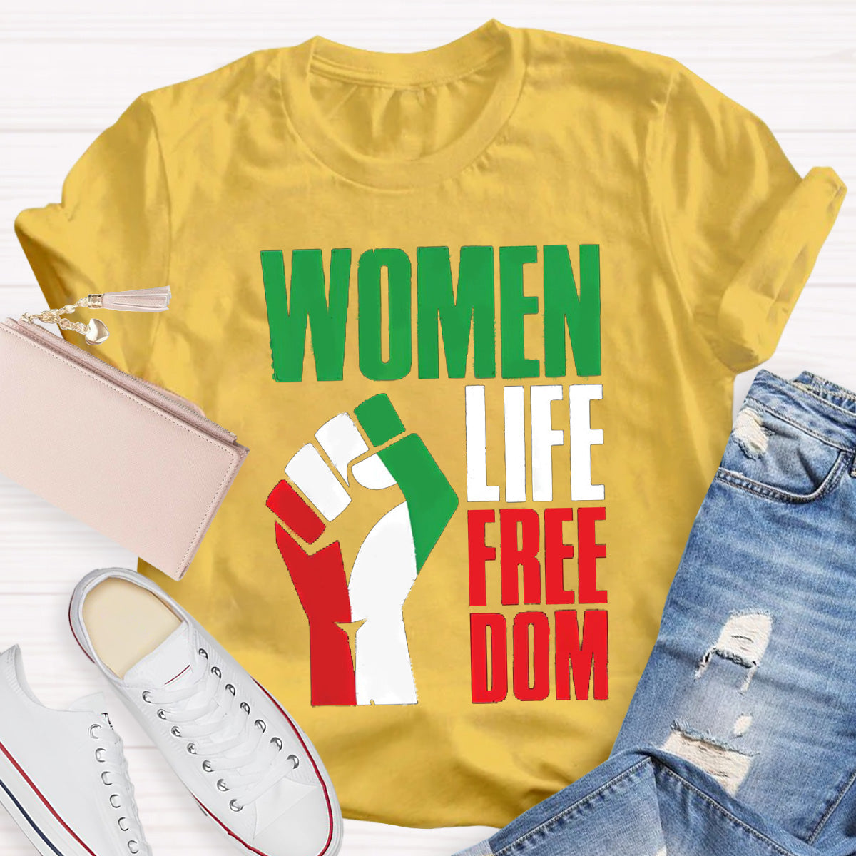 Woman Life Freedom Teacher T-Shirt