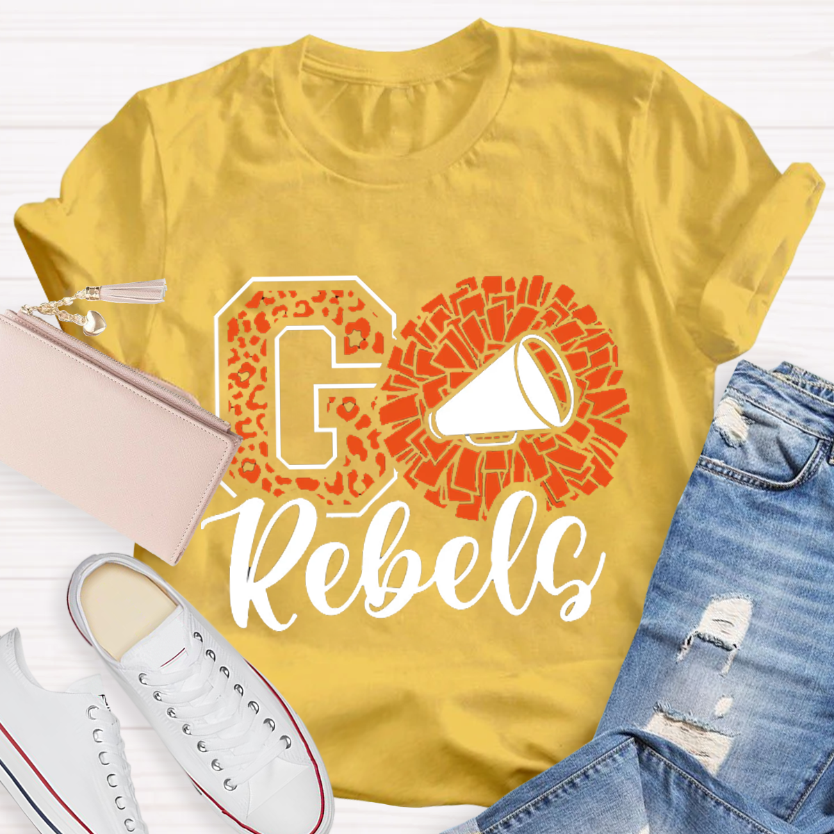 Leopards Rebels Cheer Little Mascot School Team Teacher T-Shirt