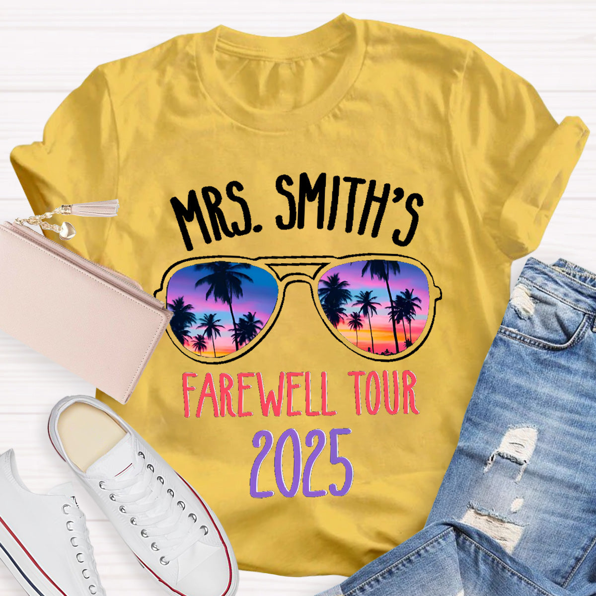 Personalized Name Farewell Tour Retirement Teacher T-Shirt