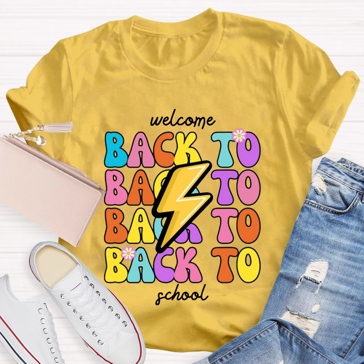 Floral Welcome Back To School Teacher T-Shirt