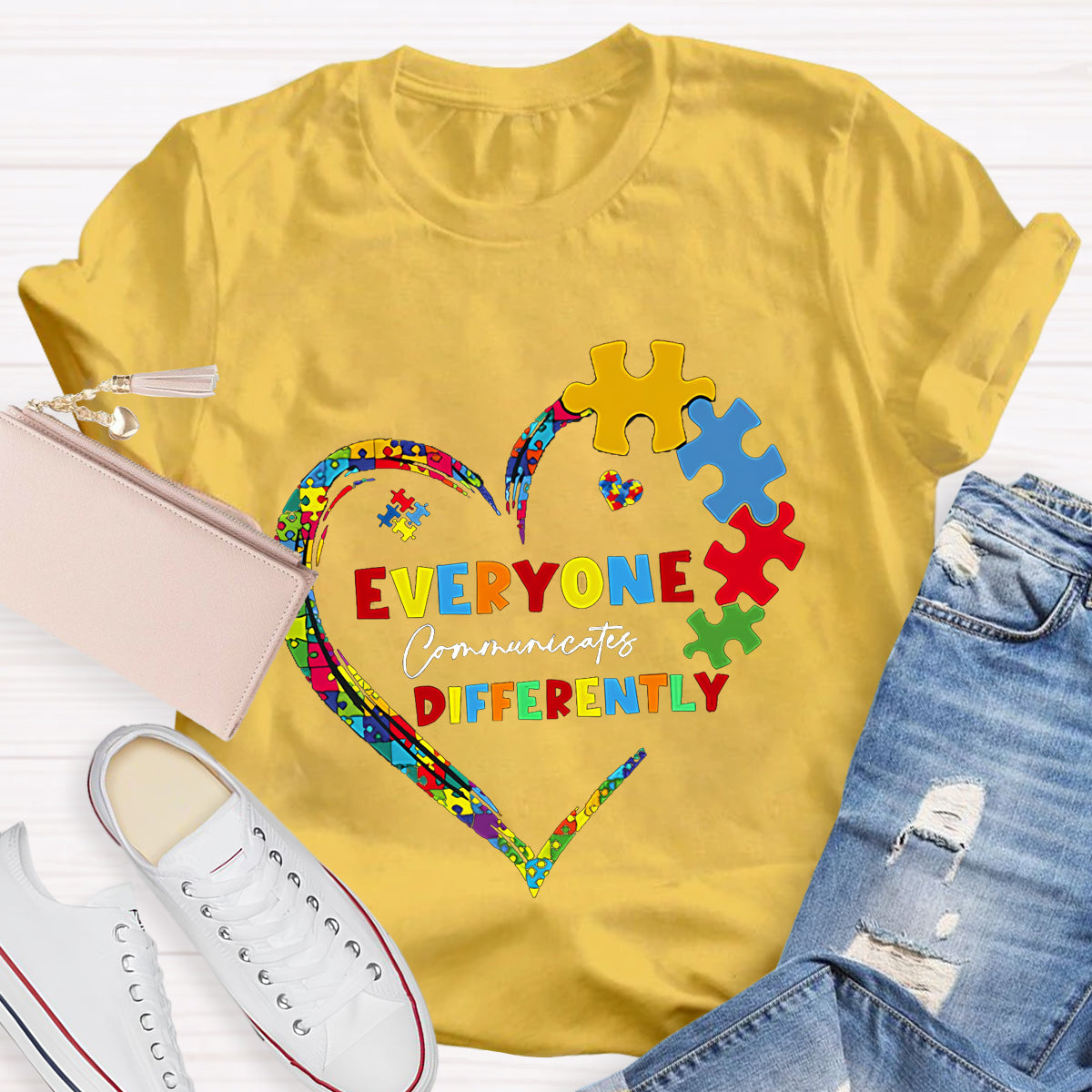 Everyone Communicates Differently Teacher T-Shirt