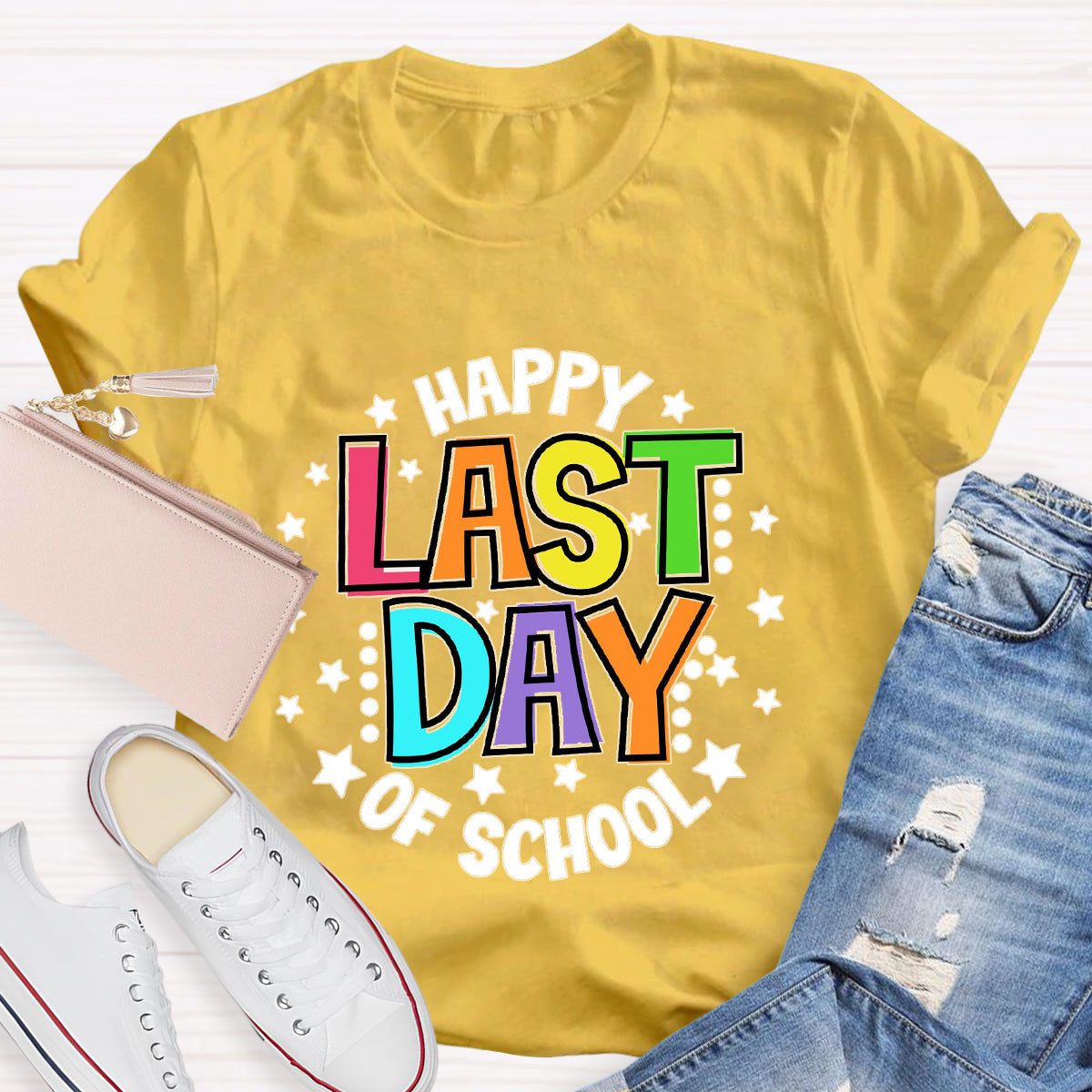 Happy Last Day Of School Star Circle T-Shirt