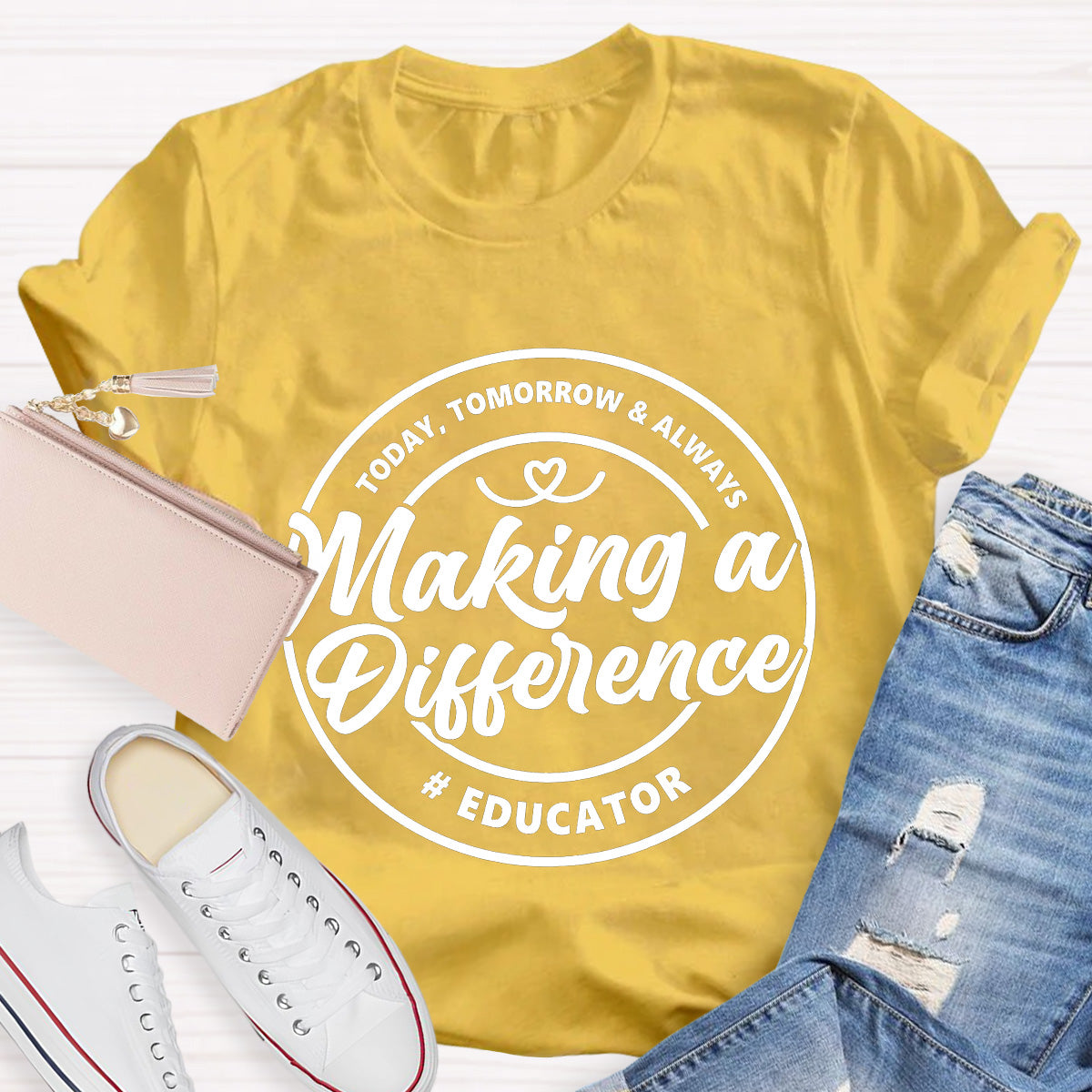 Making A Difference Educator Teacher T-Shirt