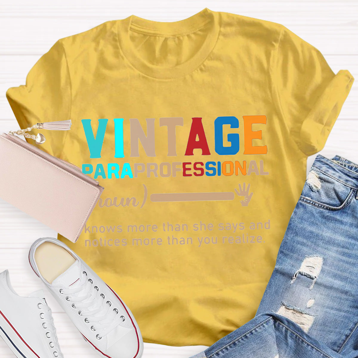 Vintage Paraprofessional Teacher T-Shirt