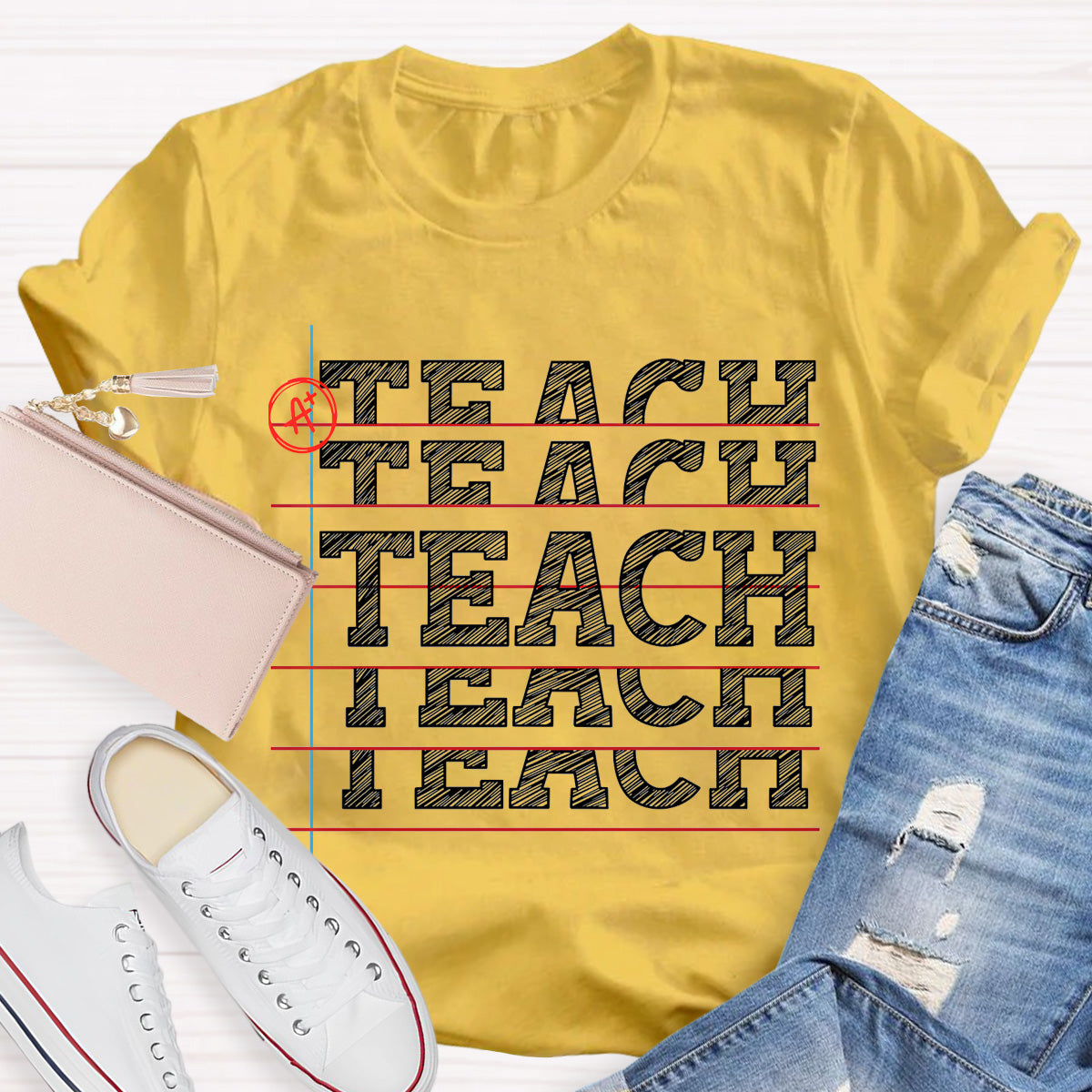 Teach Black Letters Teacher T-Shirt