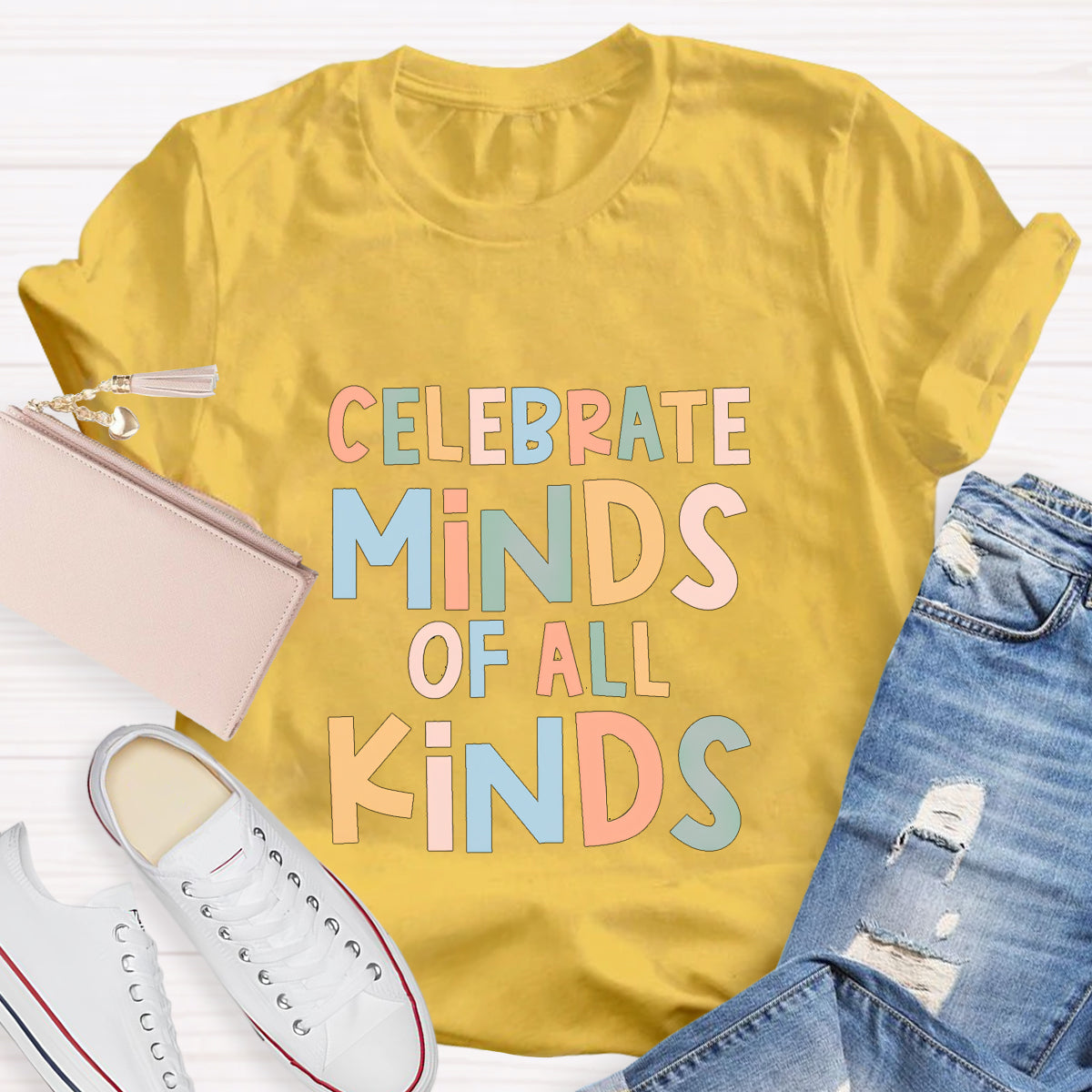 Celebrate Minds Of All Kinds Teacher T-Shirt