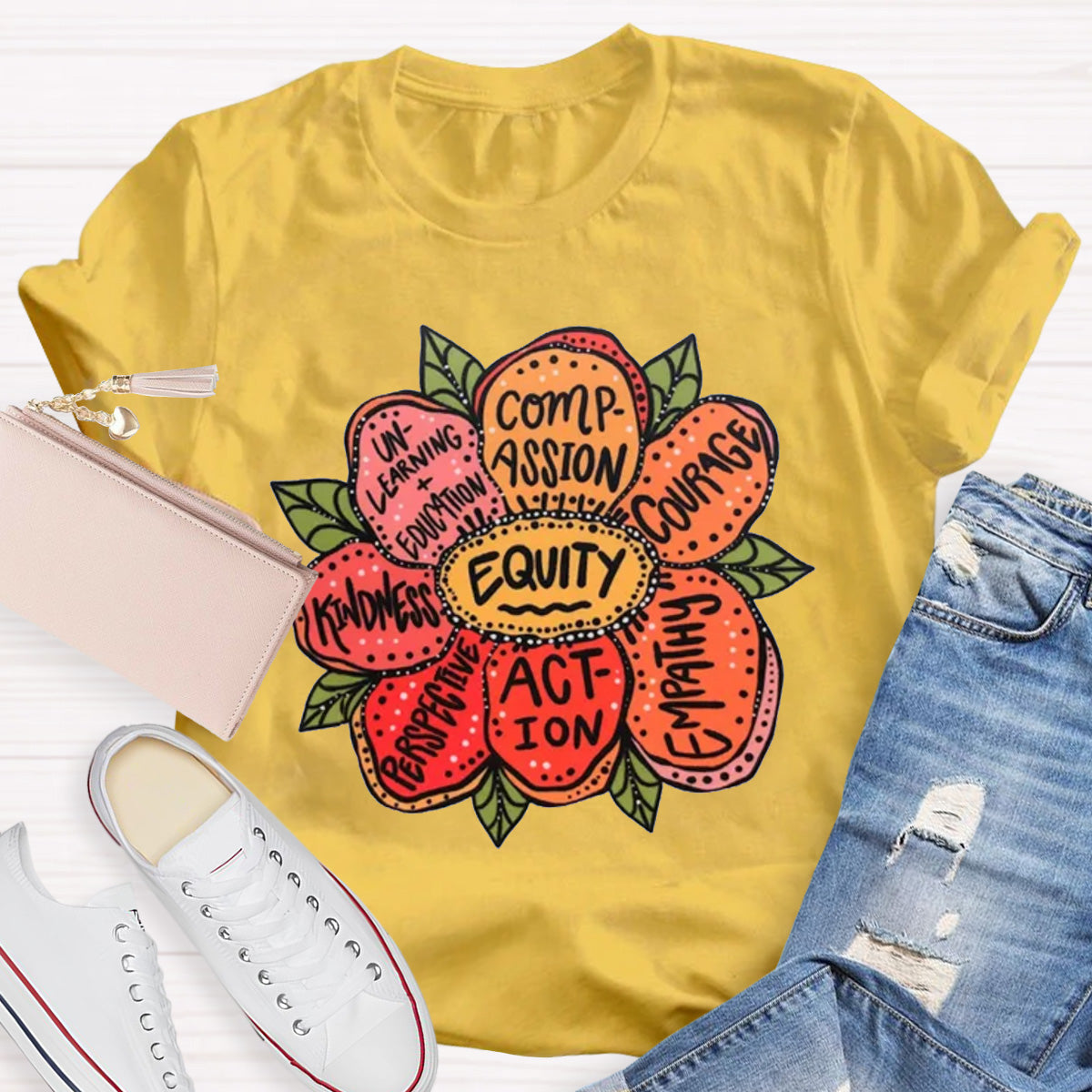 Action Kindness Equity Teacher T-Shirt
