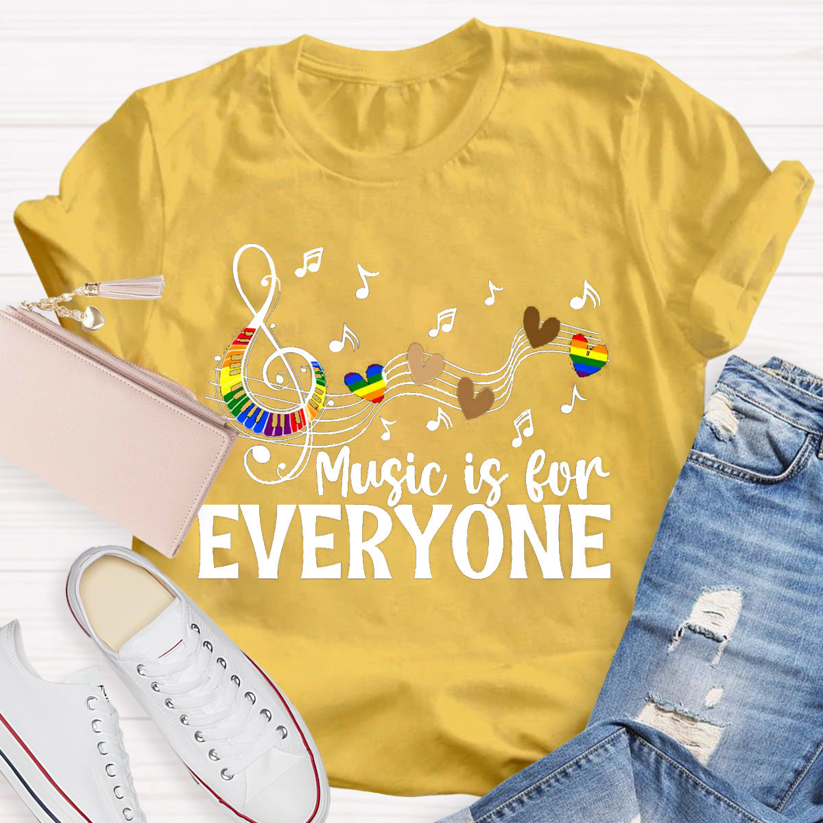 Music Is For Everyone Teacher T-Shirt