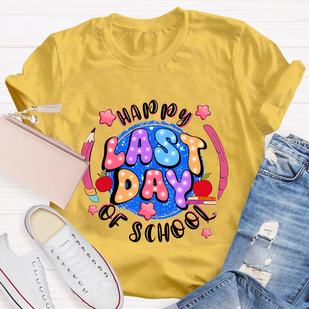 Happy Last Day Of School Planet Teacher T-Shirt