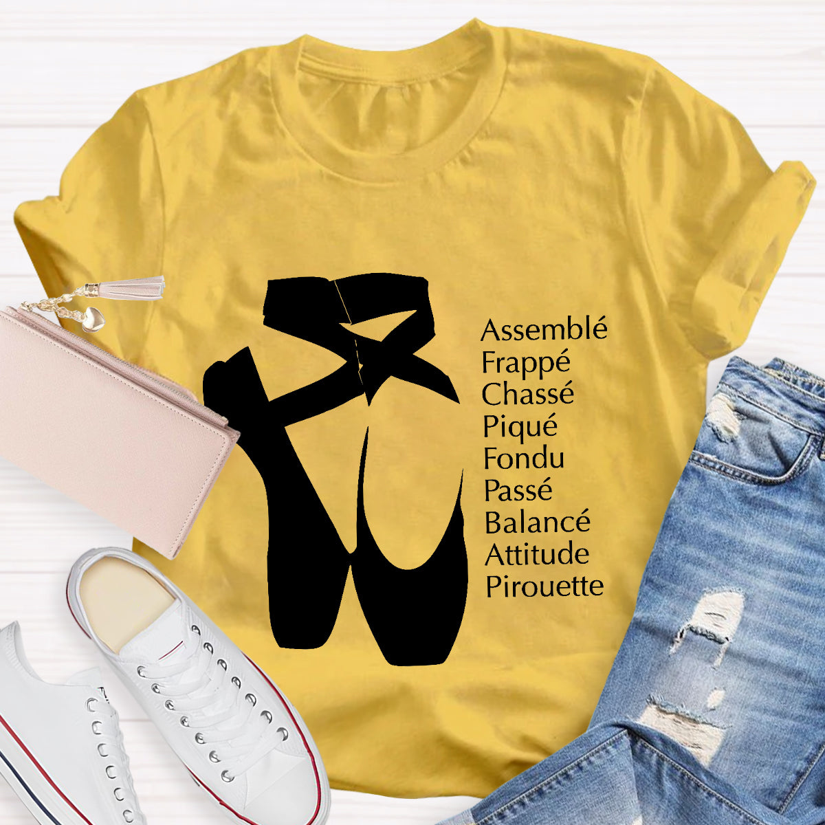 Ballet Terms Classic Pointe Shoes Ballerina Dancer T-Shirt