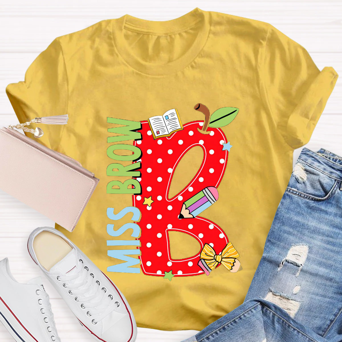 Personalized Name Book Teacher T-Shirt