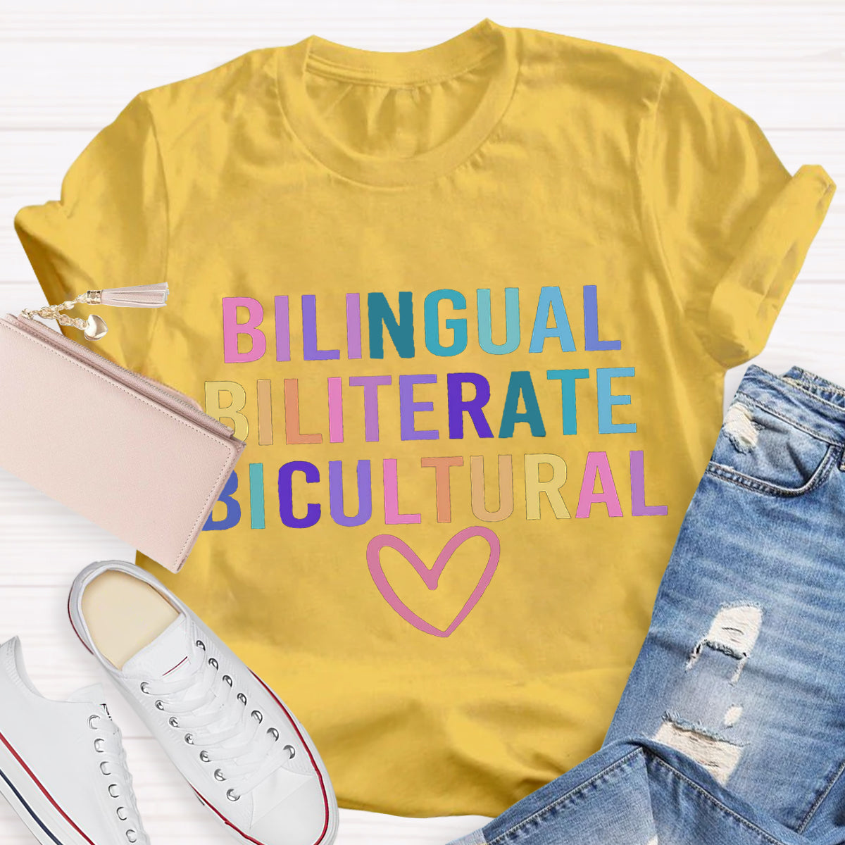 Bilingual Biliterate Bicultural Teacher T-Shirt
