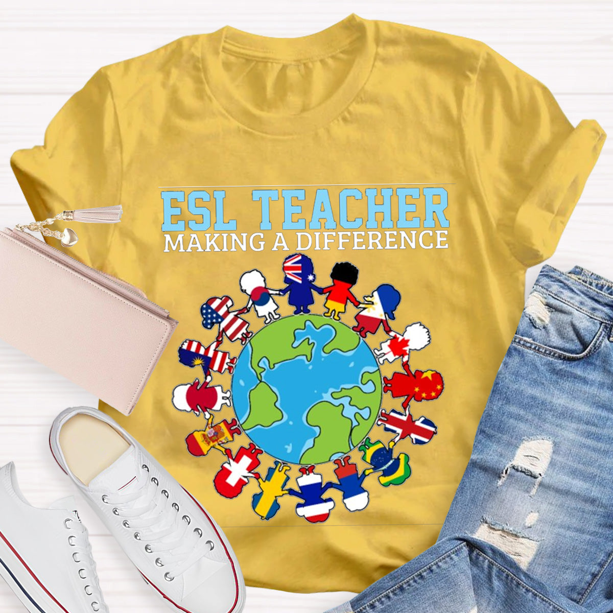 Esl Teacher Marking A Difference Teacher T-Shirt