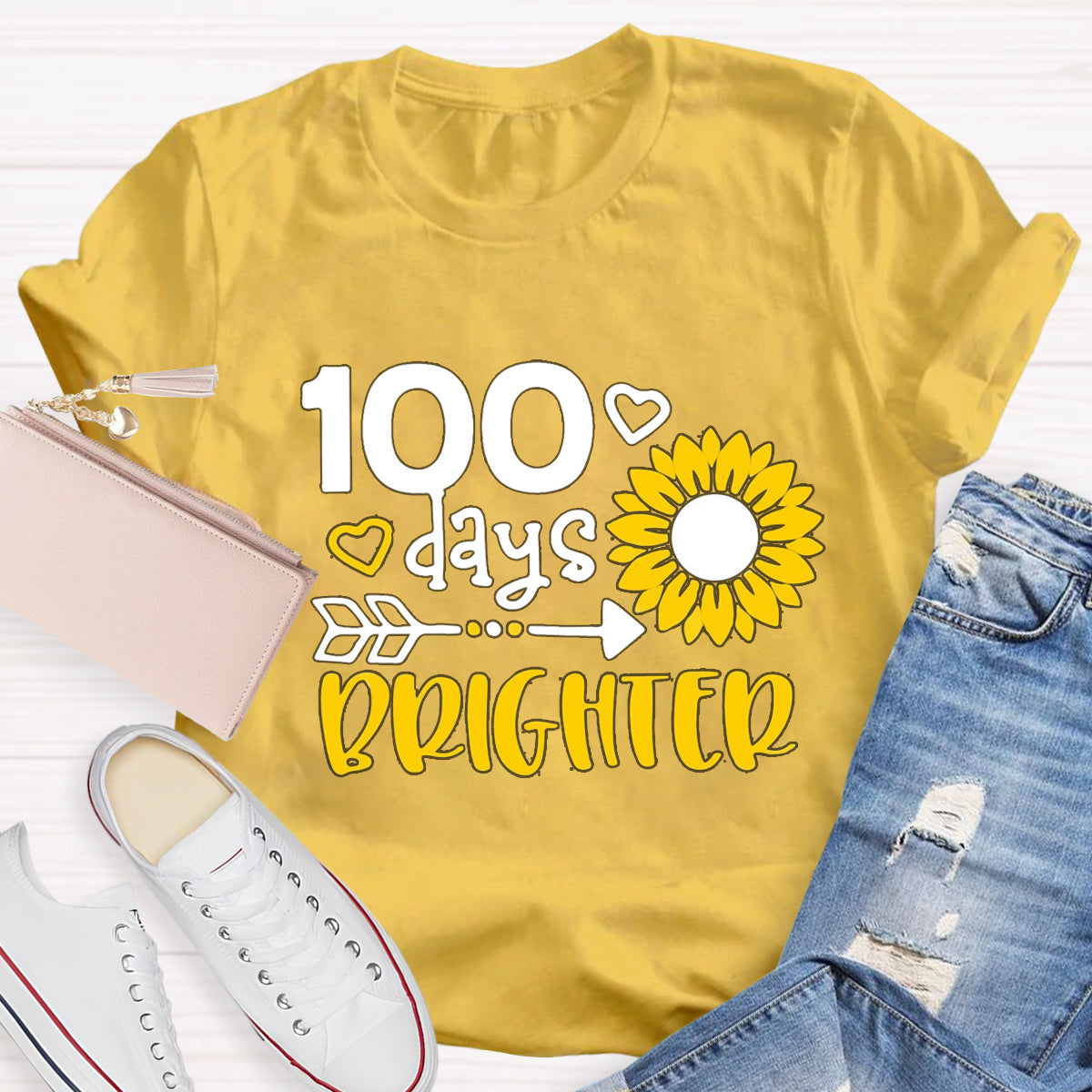 100 Days Brighter Sunflower T-Shirt
