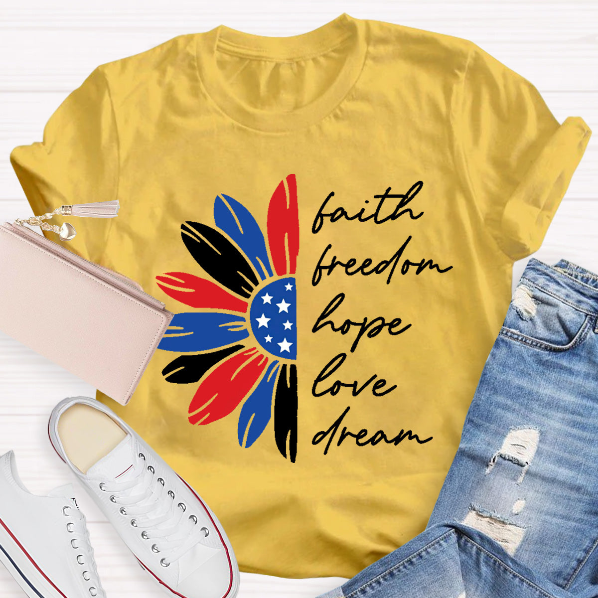 Freedom Hope Love Dream  Teacher T-Shirt