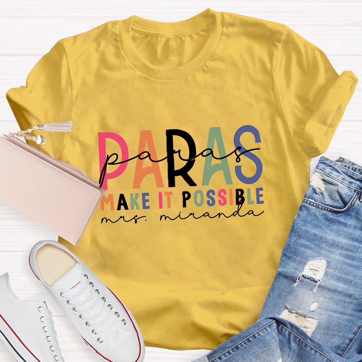 Personalized Name Para Make It Possible Teacher T-Shirt