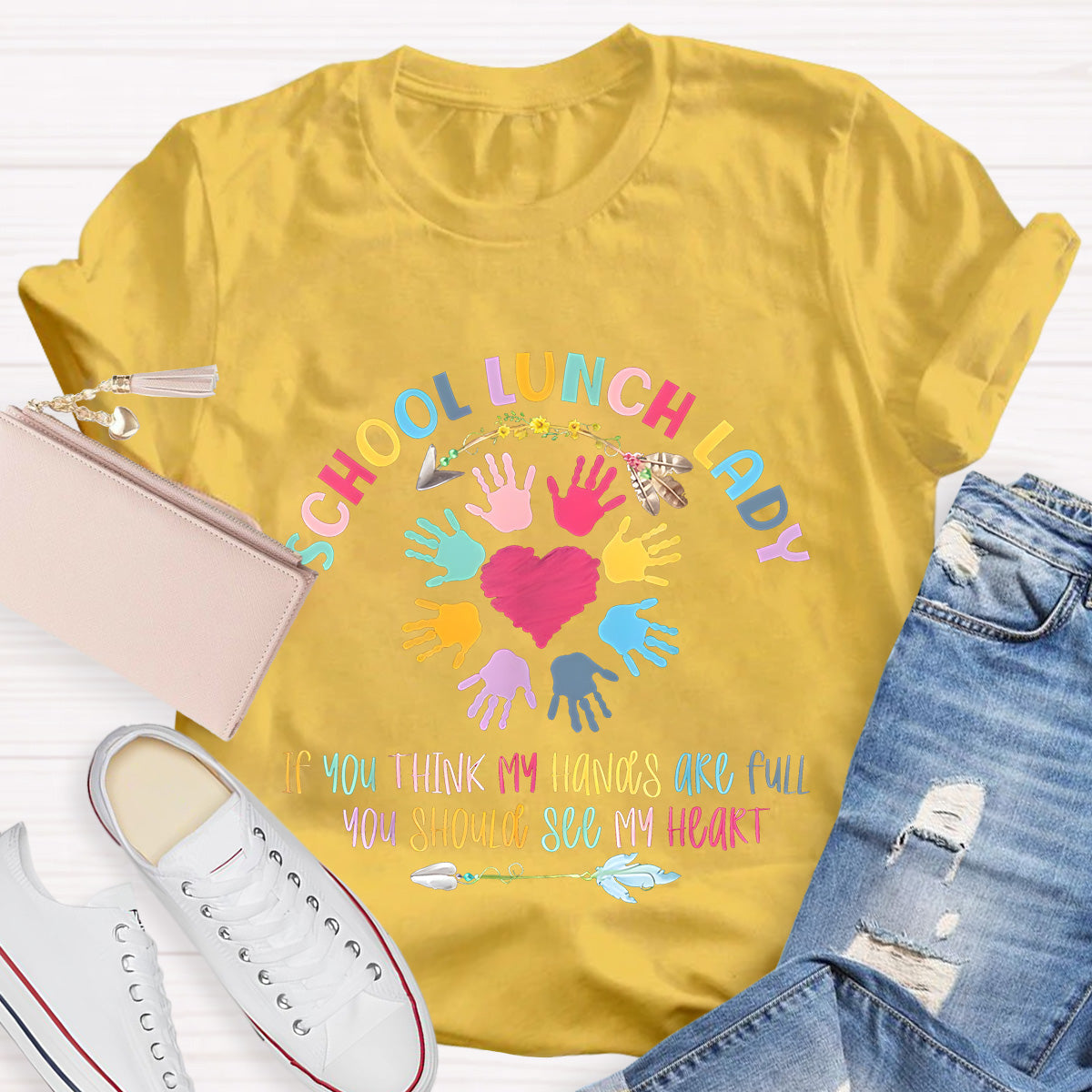 School Lunch Lady See My Heart Teacher T-Shirt