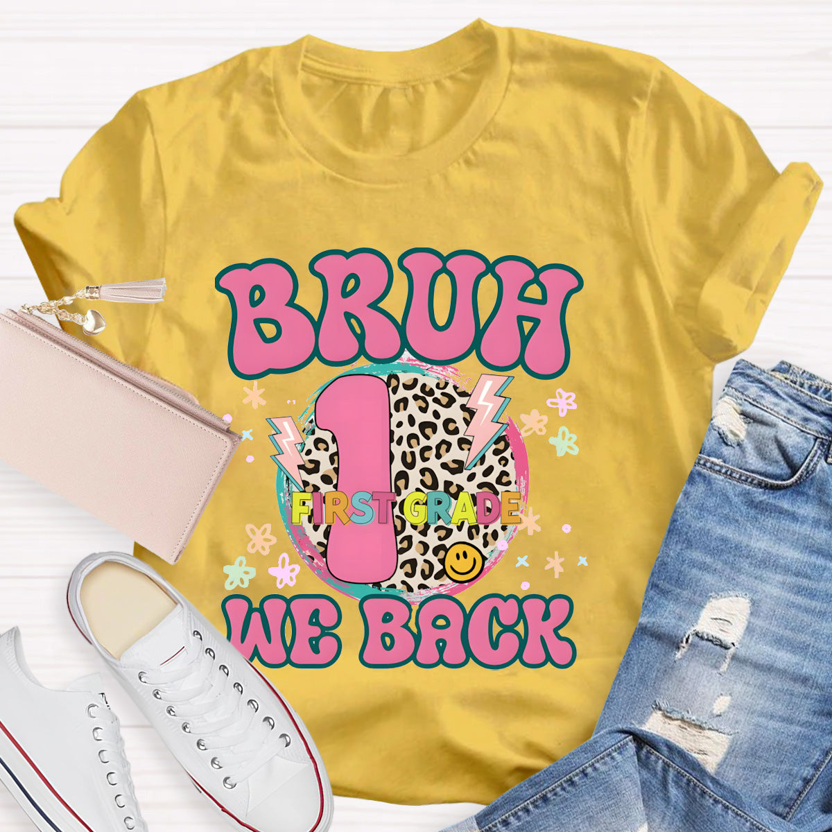 Personalized Grade Bruh We Back Teacher T-Shirt