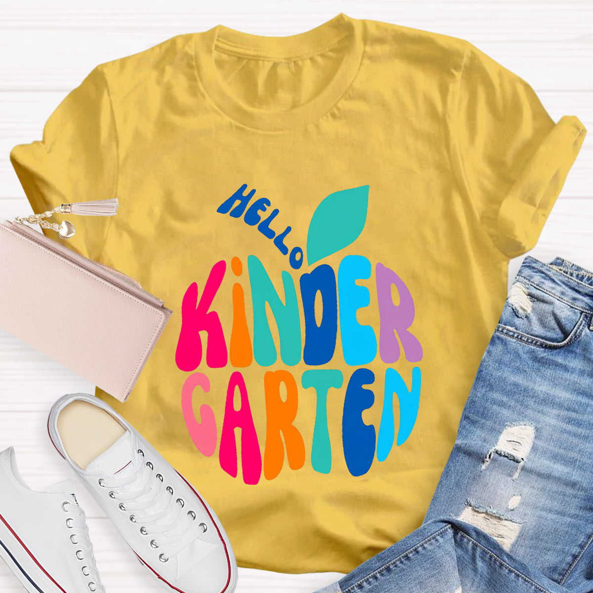 Personalized Grade Hello Kindergarten Teacher T-Shirt