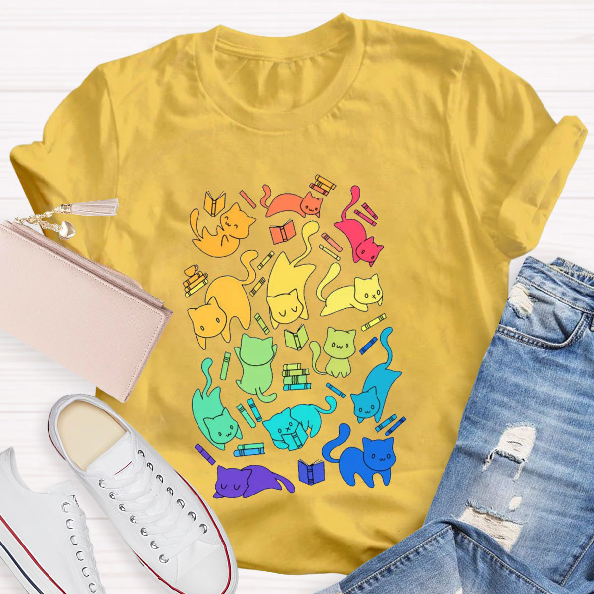 Funny Cat Art Teacher T-Shirt