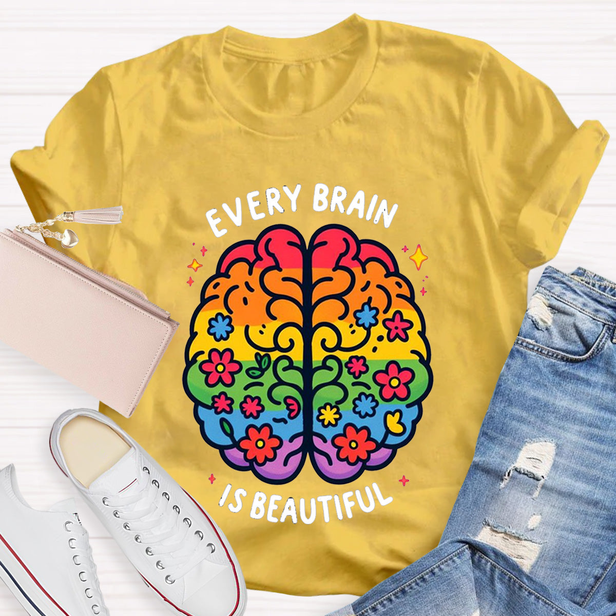Every Brain Is Beautiful Teacher T-Shirt