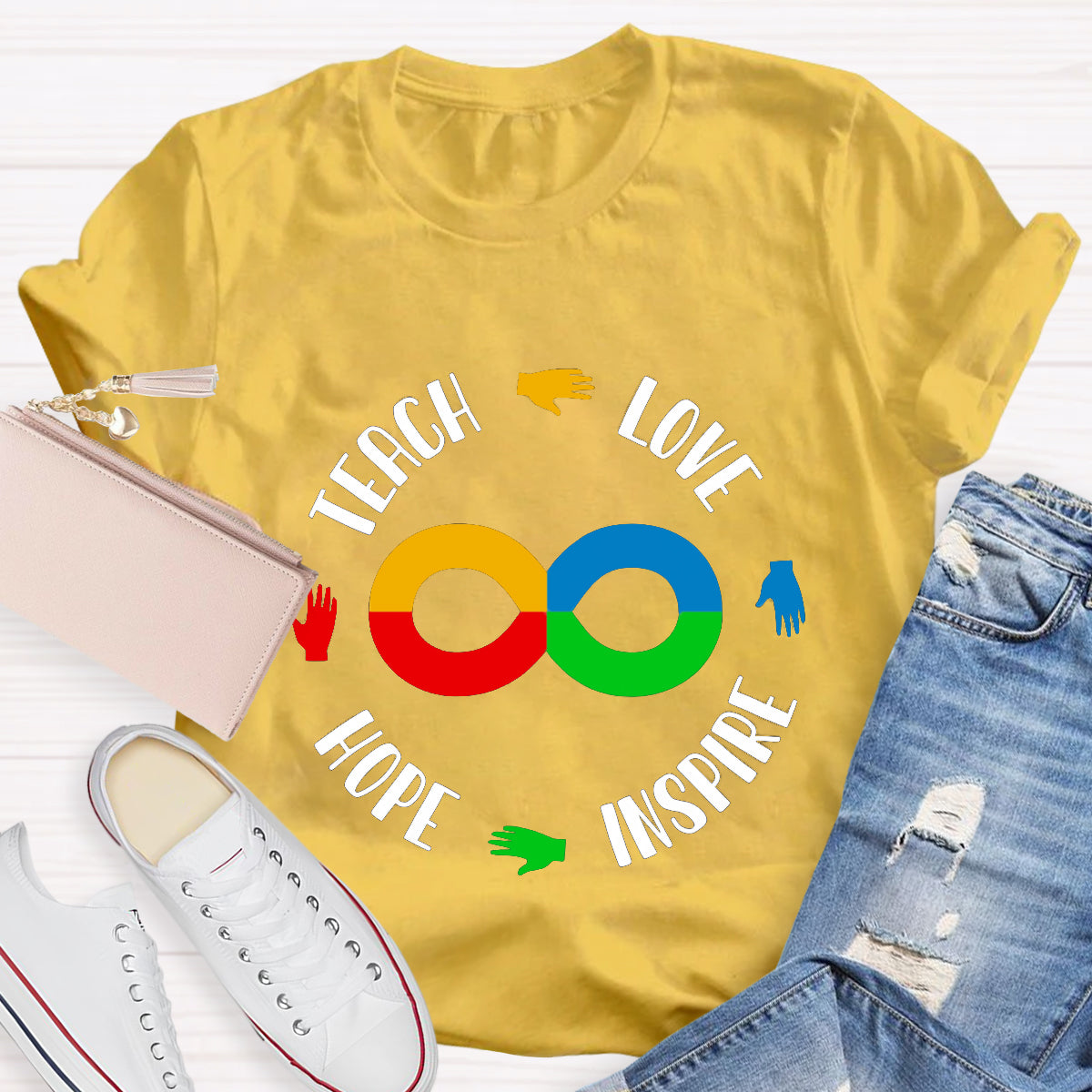 Teach Love Hope Inspire Infinity Symbol T-Shirt